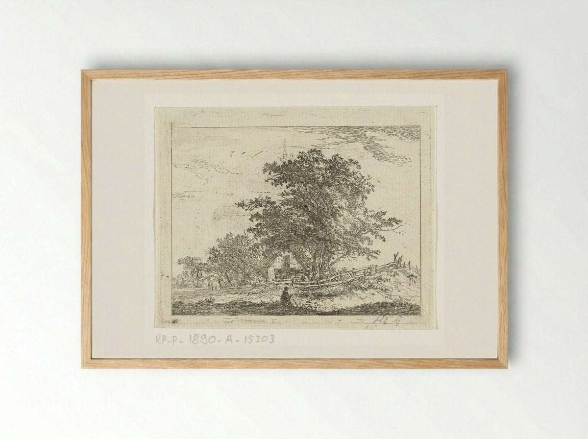 Landschap met rustende wandelaars - Hermanus van Brussel - Framed Print Wood