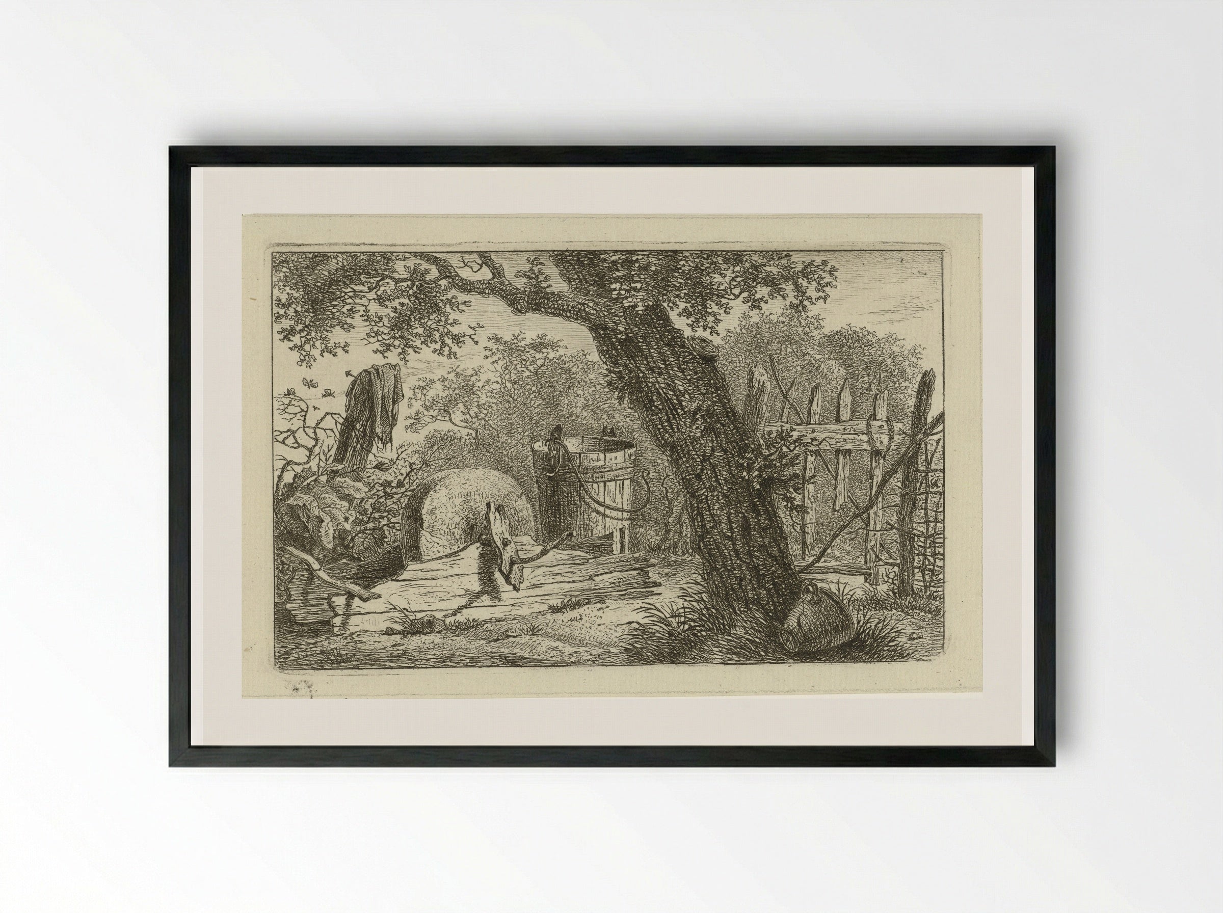 Landschap met slijpsteen - Hermanus Fock - Framed Print Black