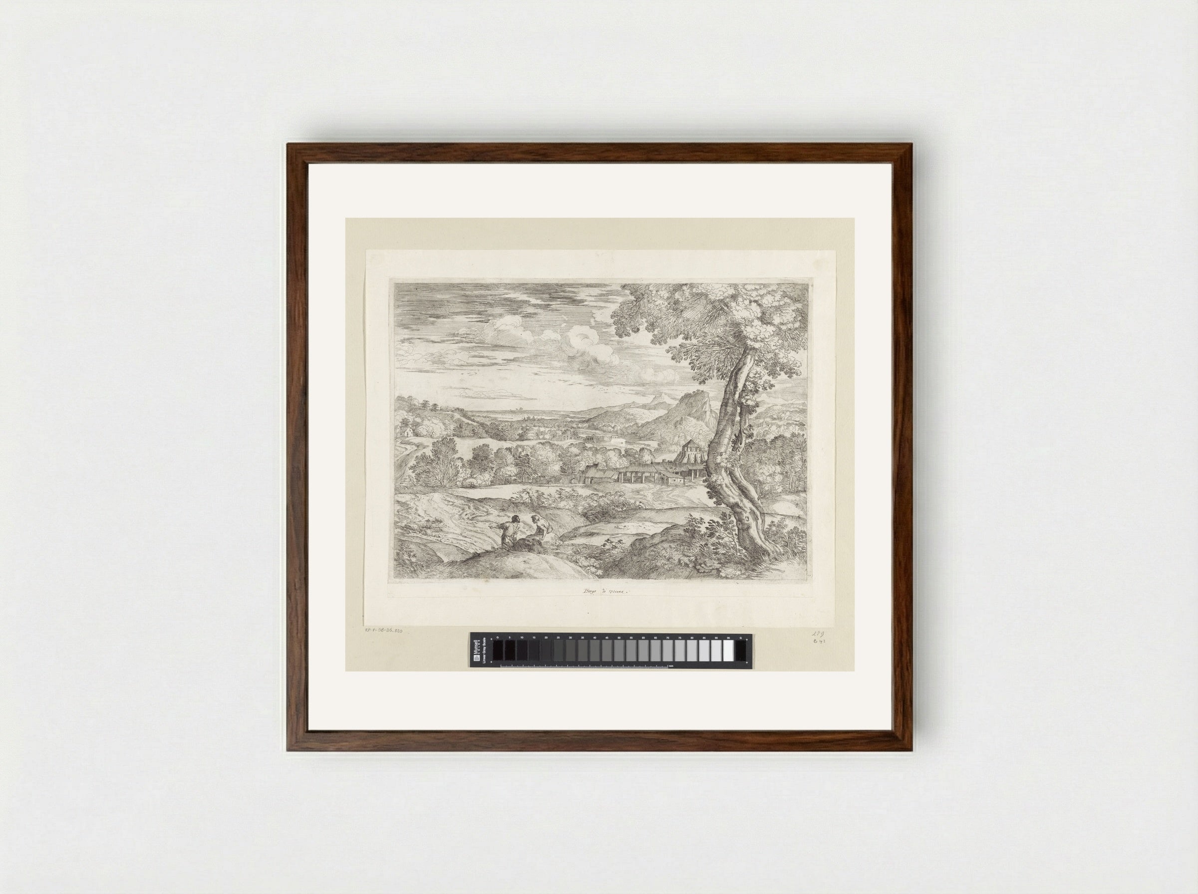Landschap met steenfabriek - Giovanni Francesco Grimaldi - Framed Print Dark Wood