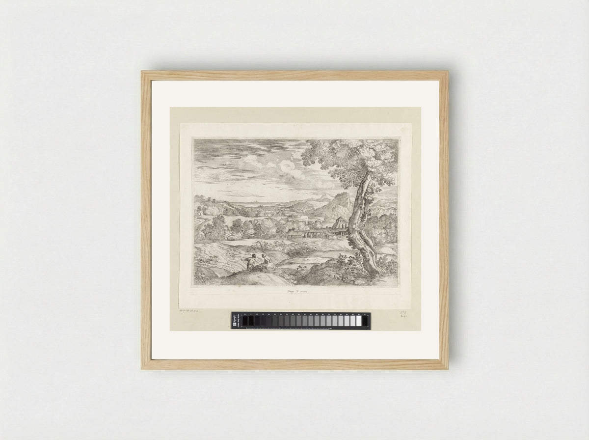 Landschap met steenfabriek - Giovanni Francesco Grimaldi - Framed Print Wood