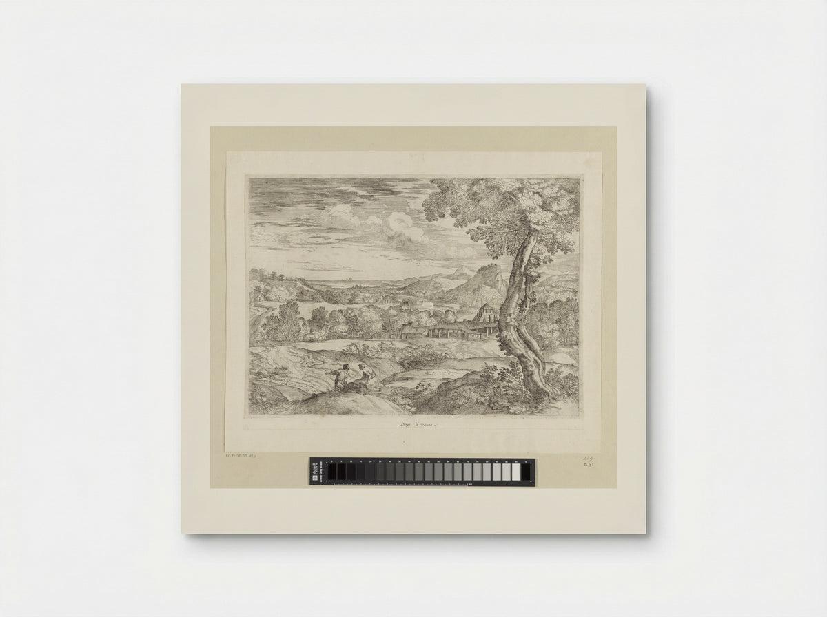 Landschap met steenfabriek - Giovanni Francesco Grimaldi - Poster