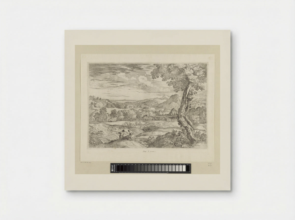 Landschap met steenfabriek - Giovanni Francesco Grimaldi - Poster