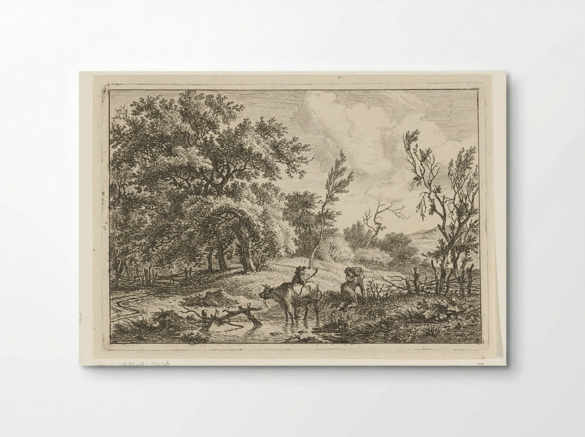Landschap met stier en veehoeder - Hermanus Fock - Poster