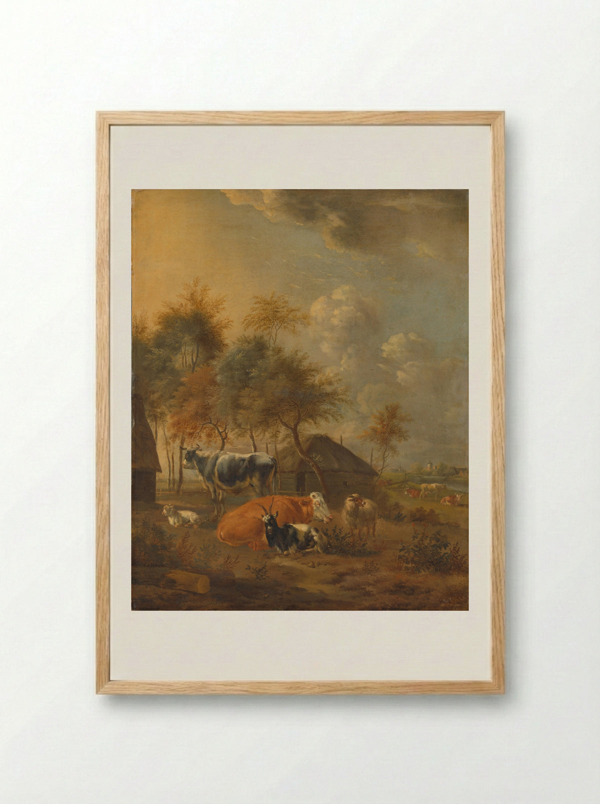 Landschap met vee - Monogrammist IL - Framed Print Wood
