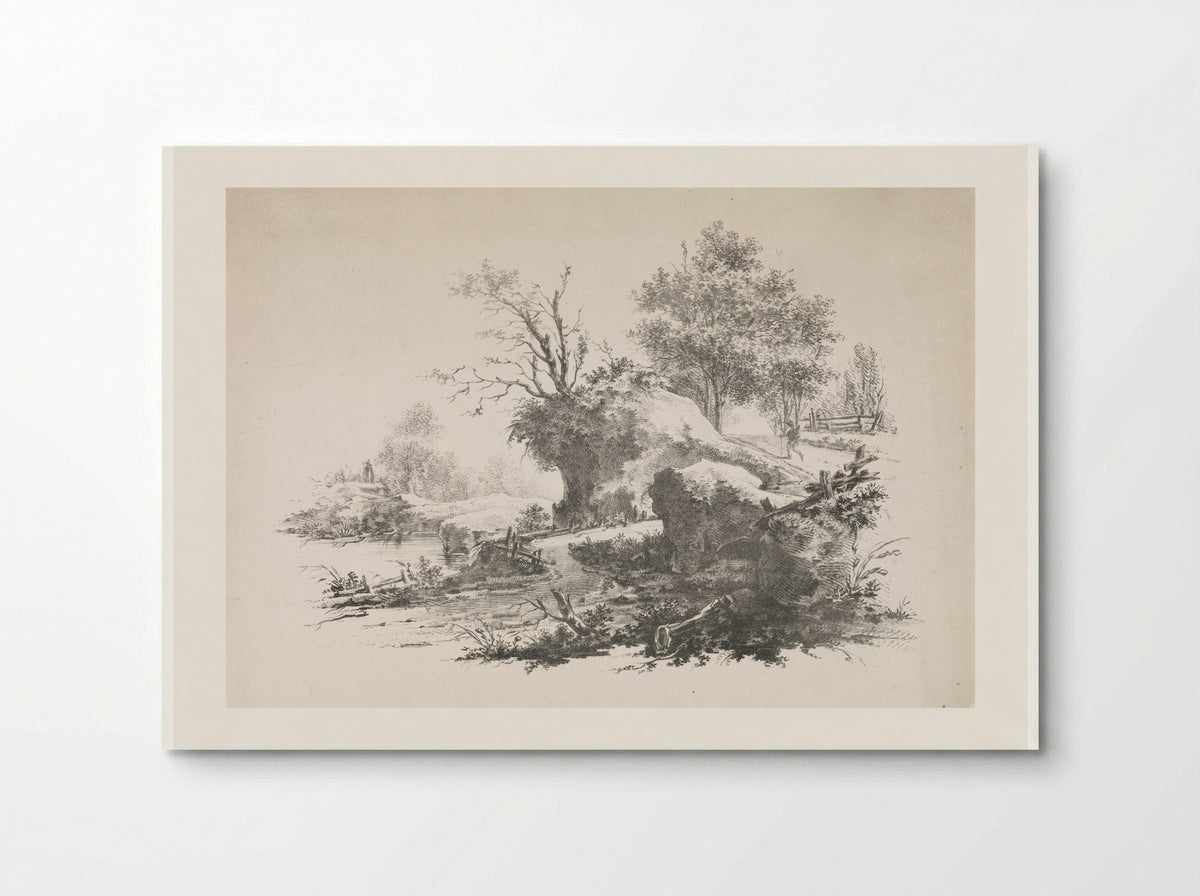 Landschap met wandelaar - Joannes Bemme - Poster