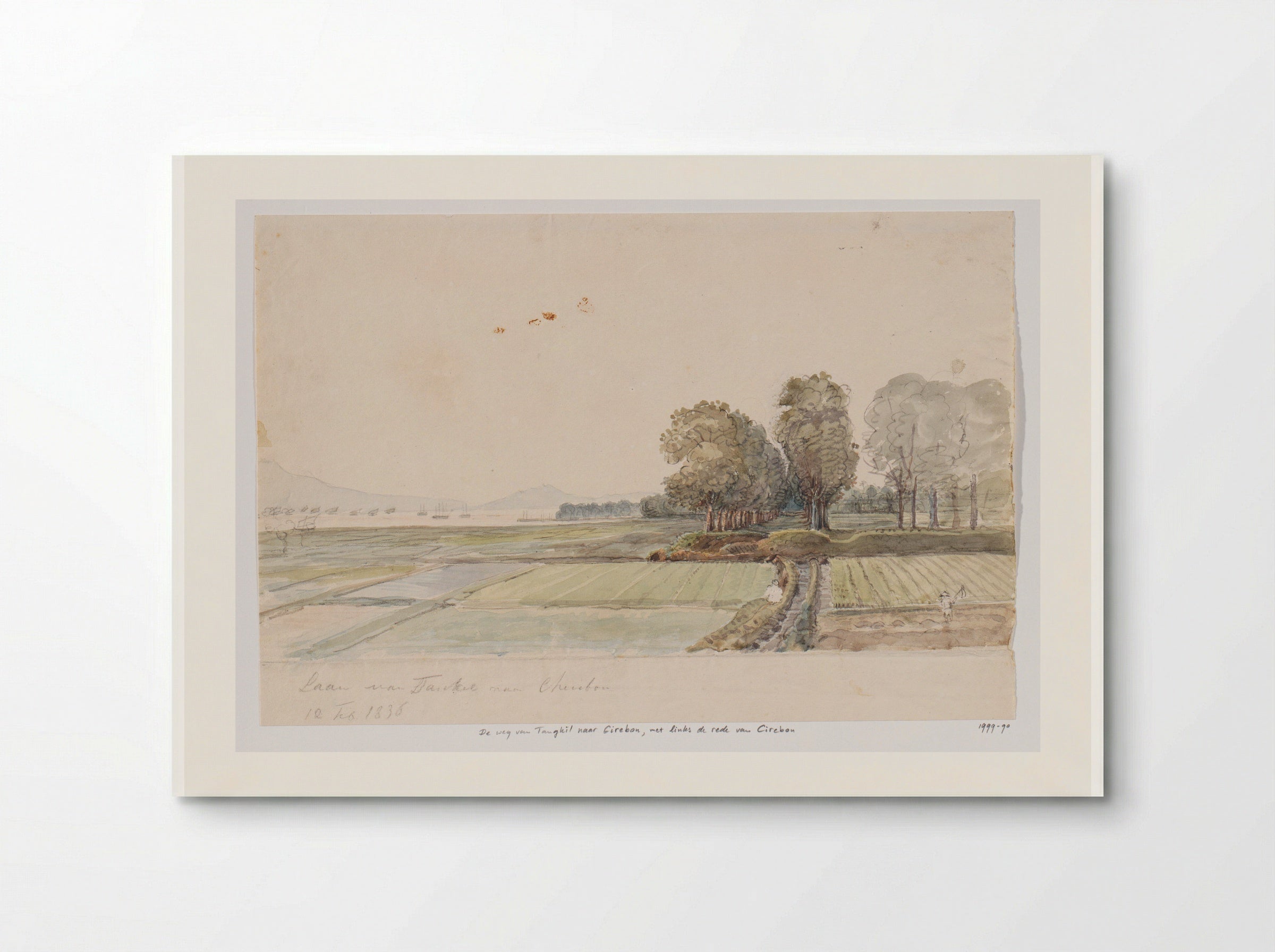 Landschap met weg van Tangkil naar Cirebon - Adrianus Johannes Bik - Poster