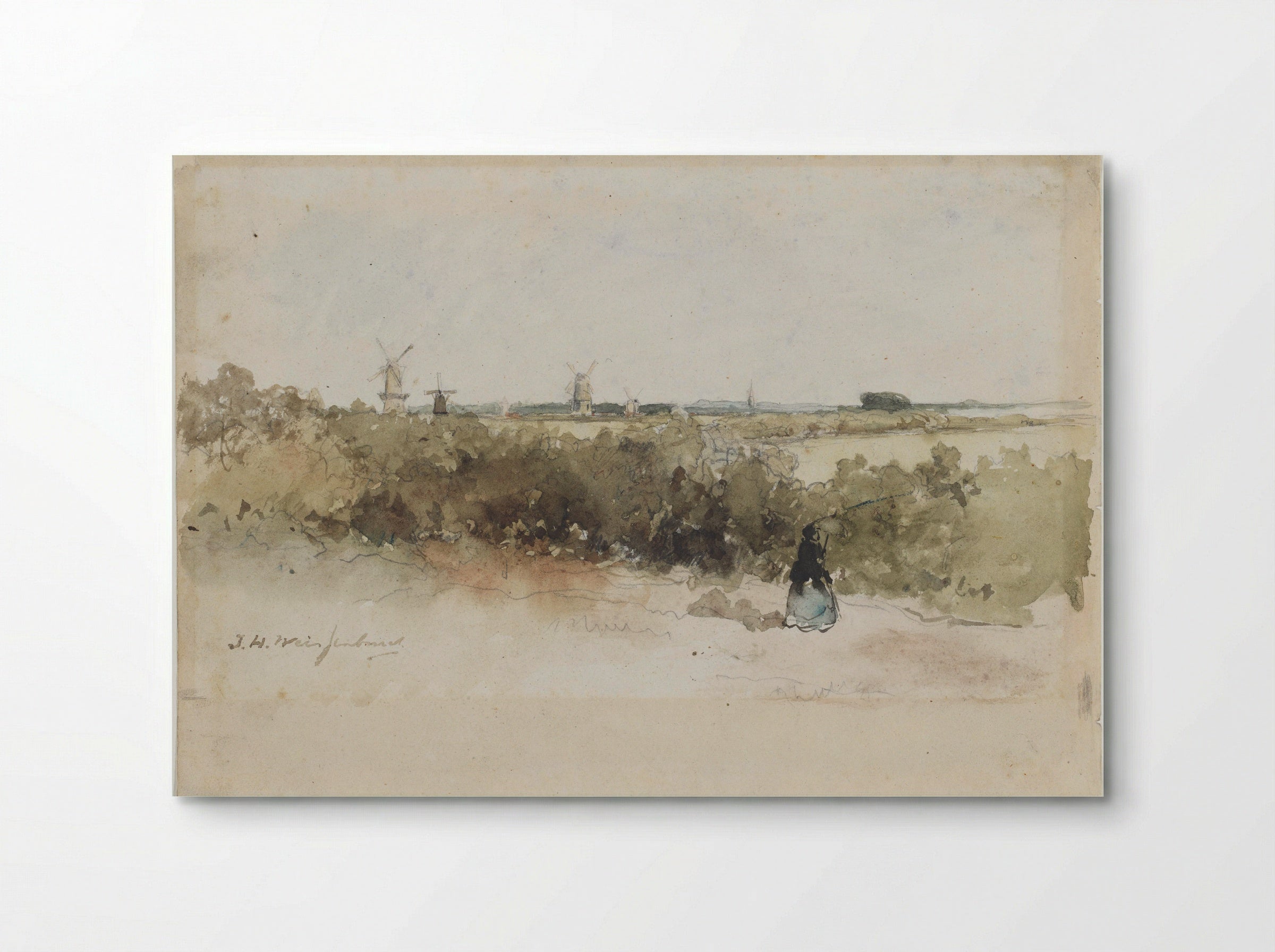 Landschap met windmolens - Johan Hendrik Weissenbruch - Poster