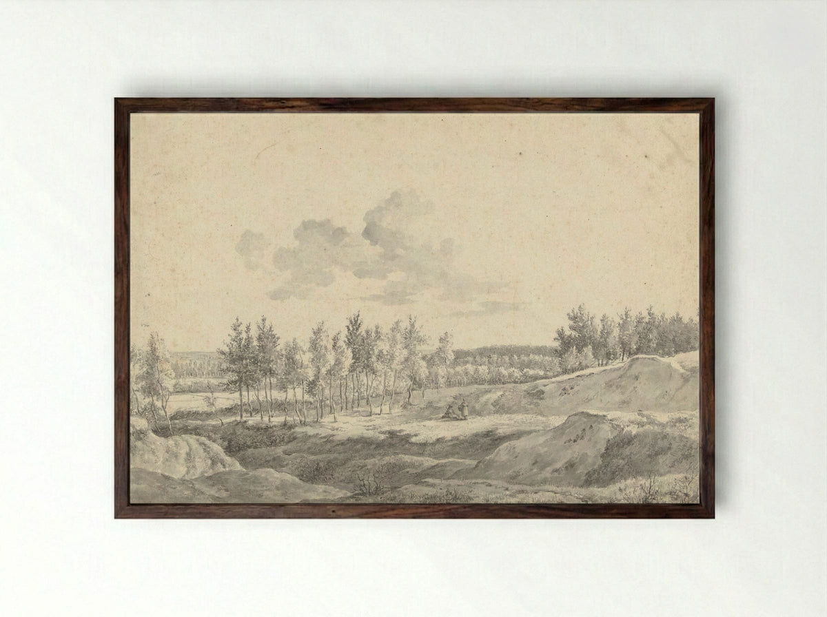 Landschap tussen Doesburg en Arnhem - Gerrit Jan Michaëlis - Framed Print Dark Wood