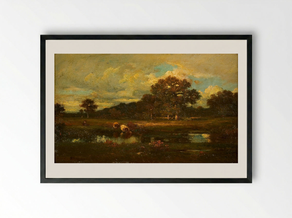 Landschap - Léon-Victor Dupré - Framed Print Black