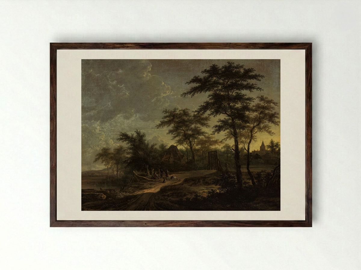 Landschap - Adriaen Hendriksz. Verboom - Framed Print Dark Wood