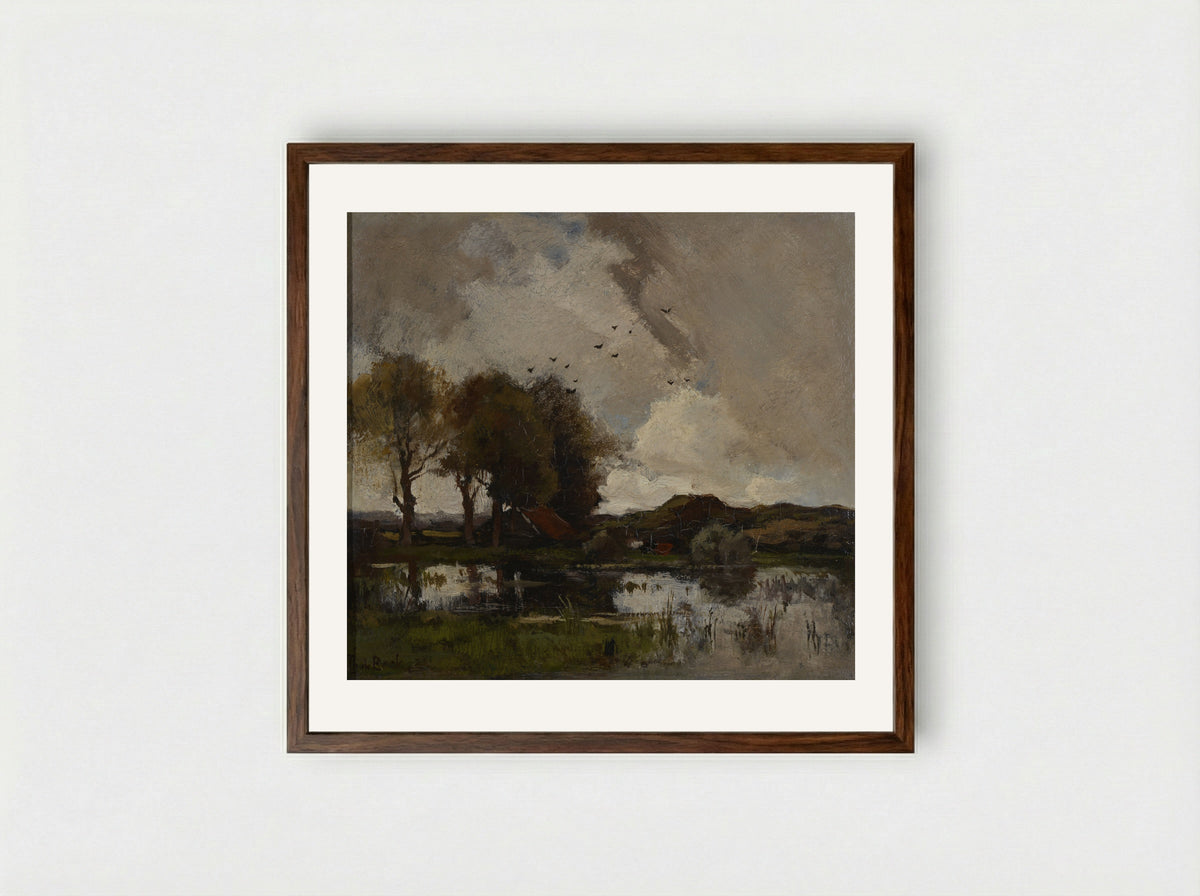 Landschap - Théophile de Bock - Framed Print Dark Wood