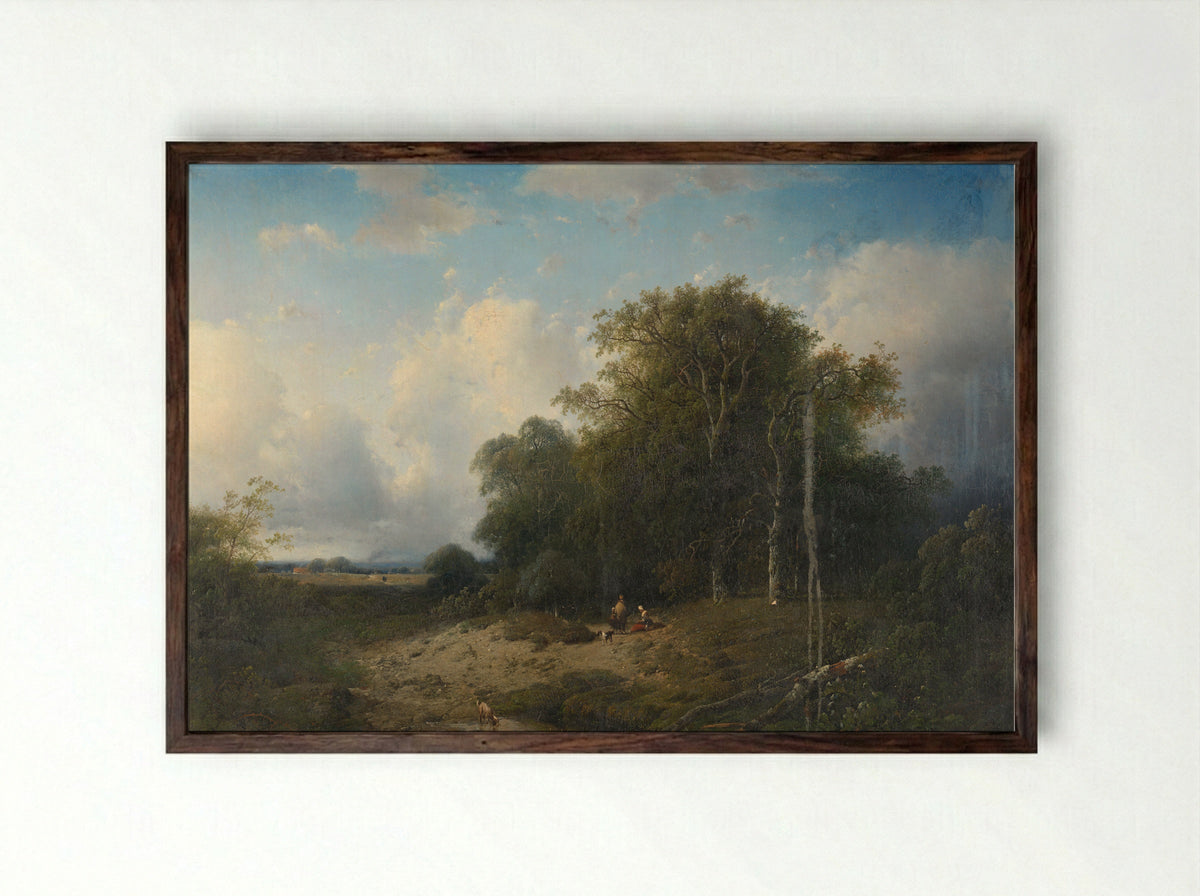 Landschap - Frederik Hendrik Hendriks - Framed Print Dark Wood
