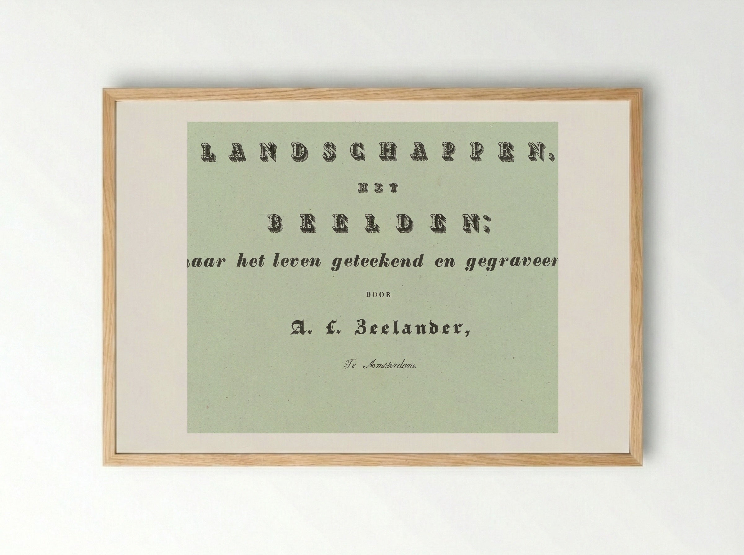 Landschappen met beelden (Title Page) - Abraham Lion Zeelander - Framed Print Wood