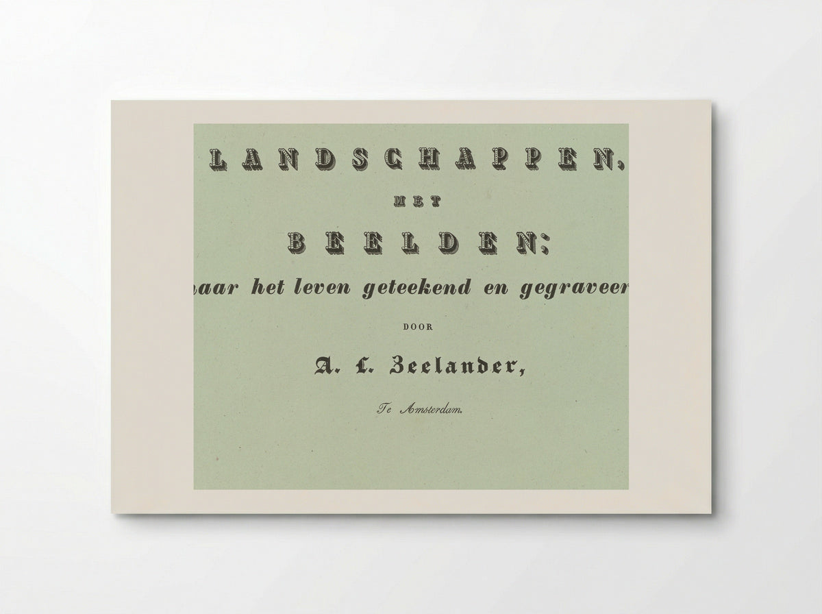 Landschappen met beelden (Title Page) - Abraham Lion Zeelander - Poster