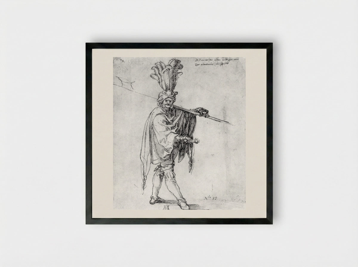 Landsknecht - Albrecht Dürer - Framed Print Black
