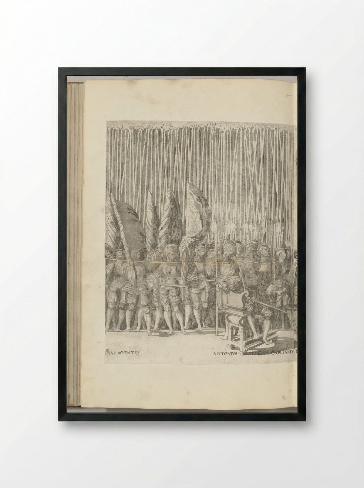 Landsknechten en Antonio de Leyva, plaat [MM] - Nicolaas Hogenberg - Framed Print Black
