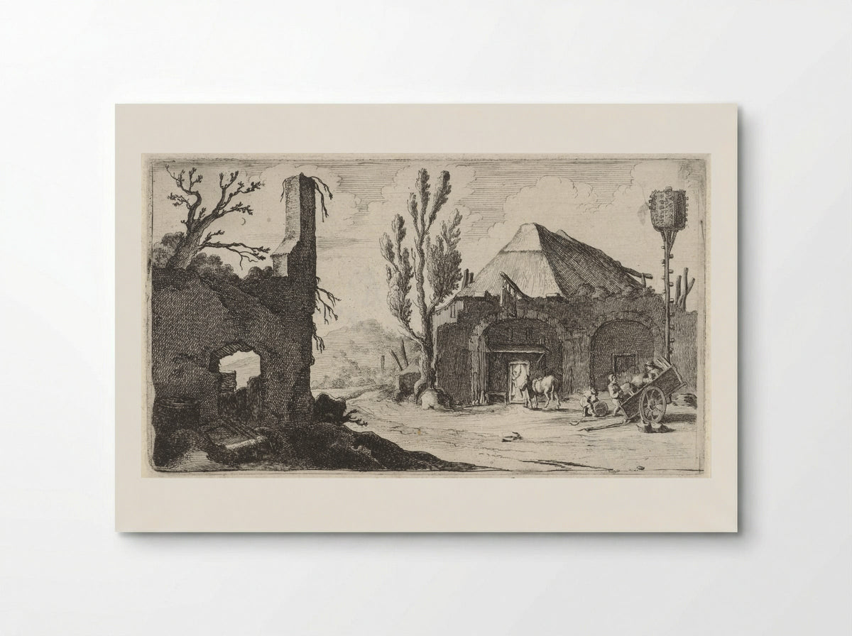 Landweg bij een ruïne en een herberg - Gillis van Scheyndel (I) - Poster