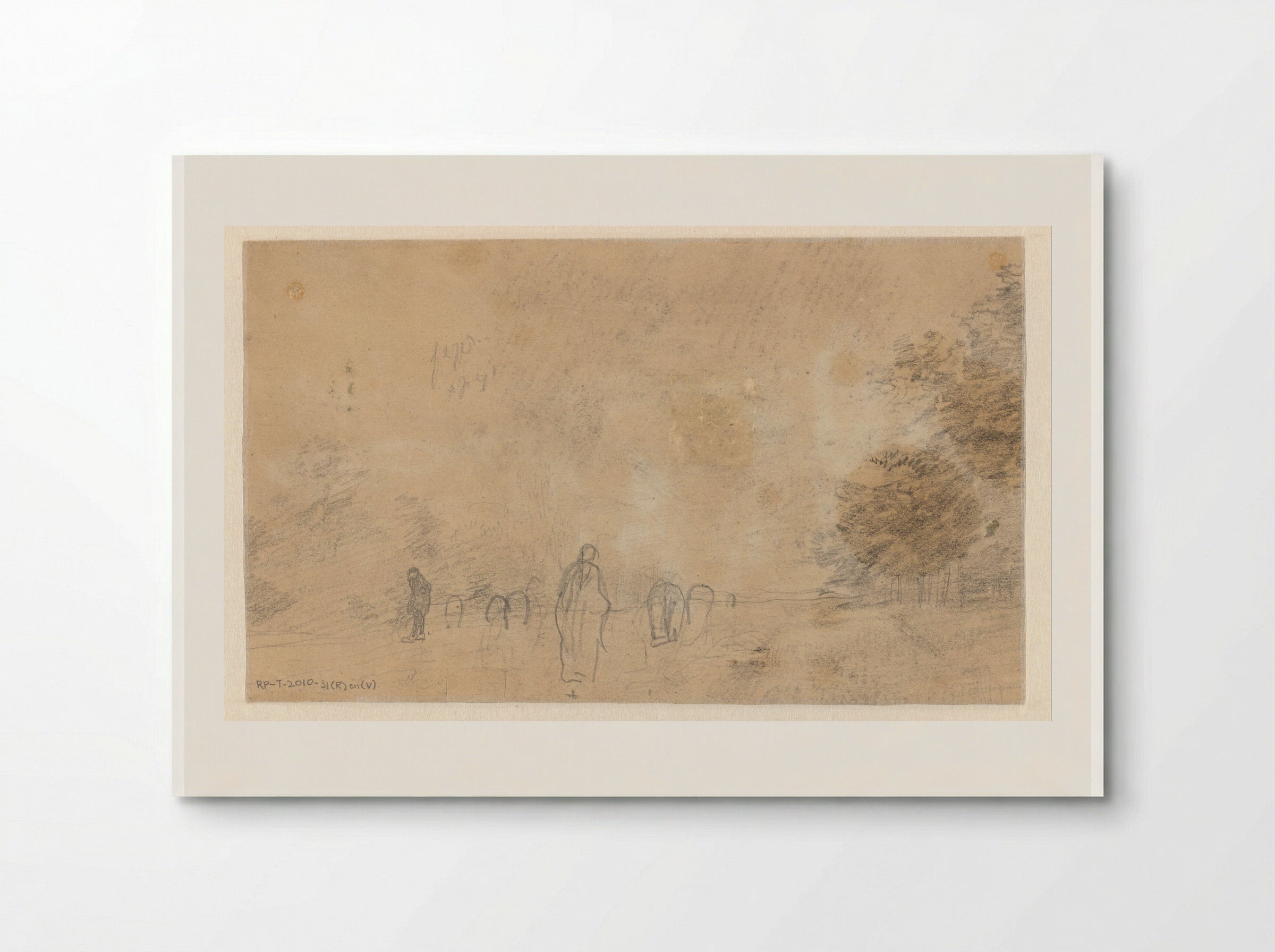 Landweg met bomen, figuren en vee - Anton Mauve - Poster