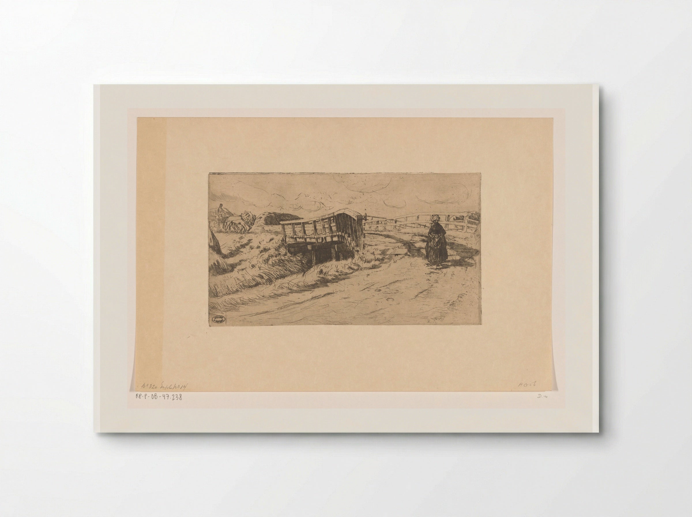 Landweg met brug - Pieter Dupont - Poster