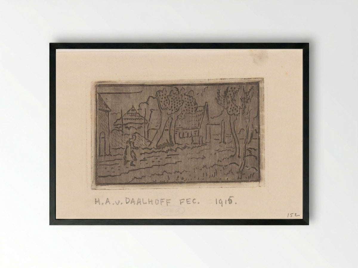 Landweg - Herman Antonius van Daalhoff - Framed Print Black