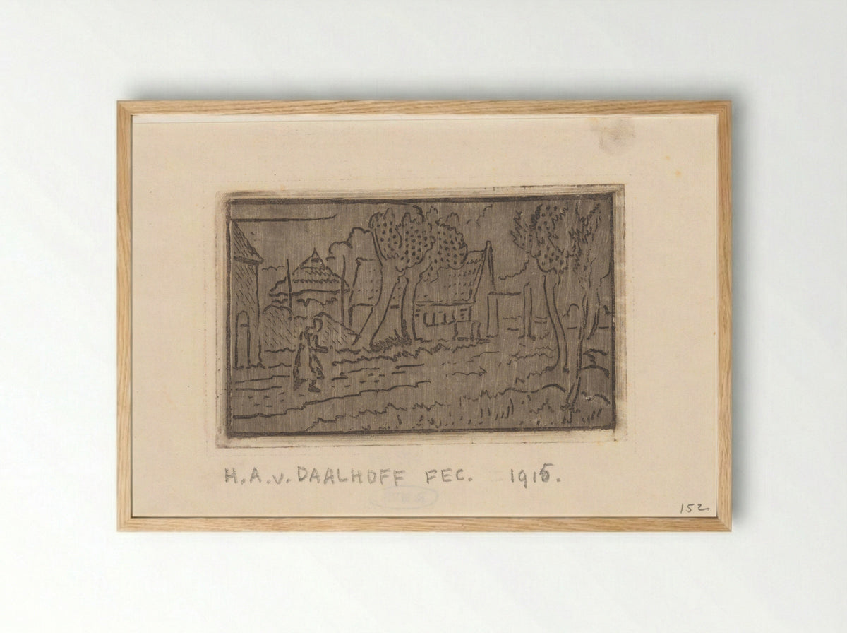 Landweg - Herman Antonius van Daalhoff - Framed Print Wood