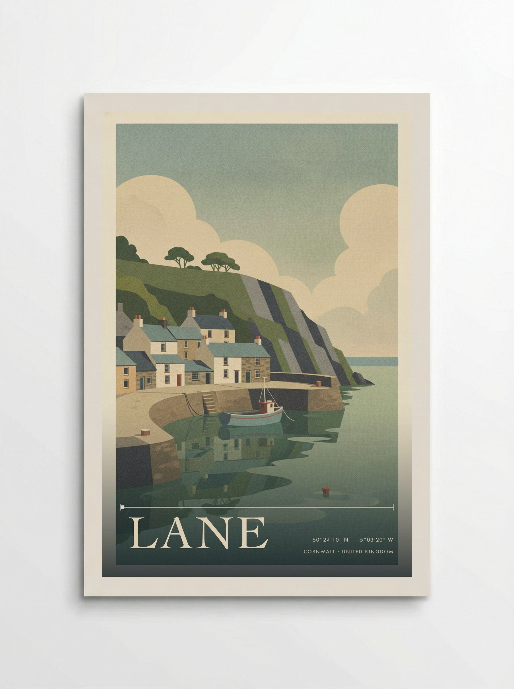 Lane Cornwall United Kingdom Travel Poster - Poster