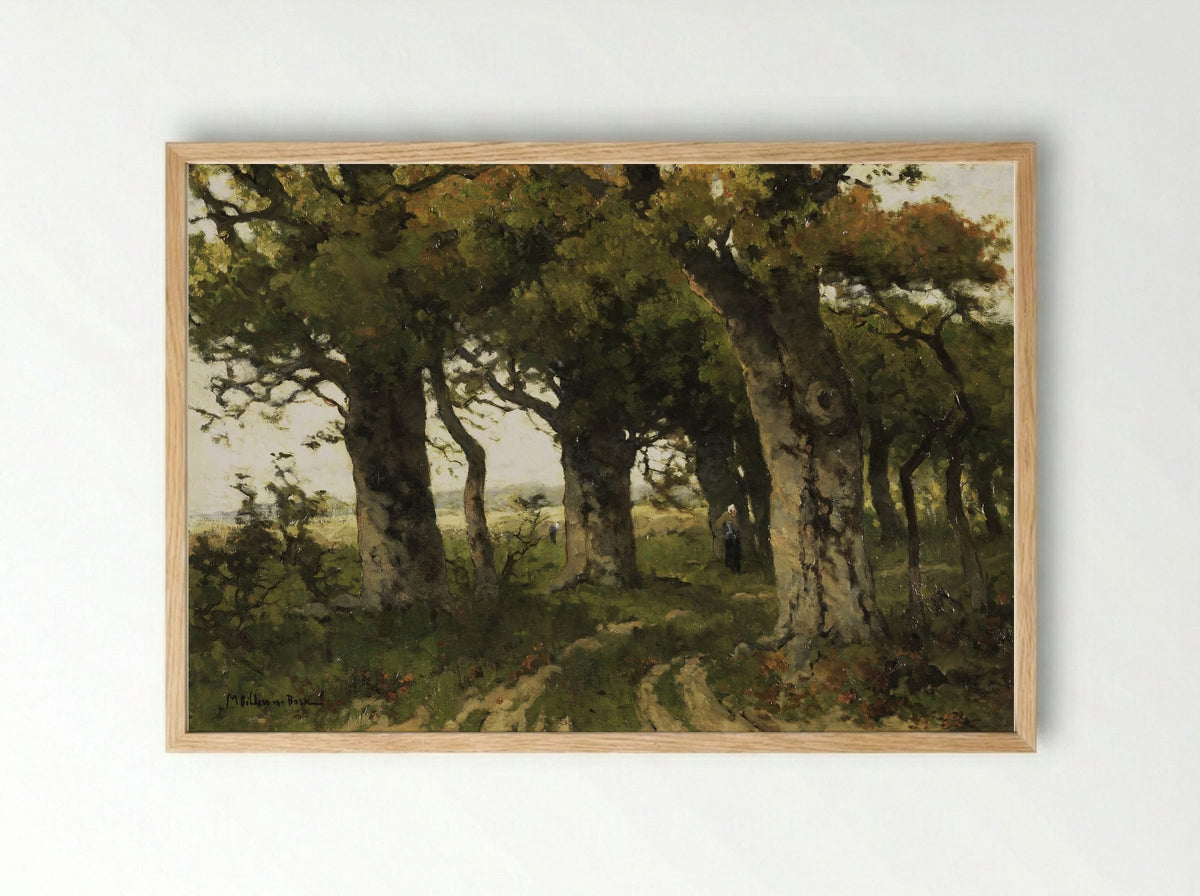 Lane of Oaks in Late Summer - Maria Bilders-van Bosse - Framed Print Wood
