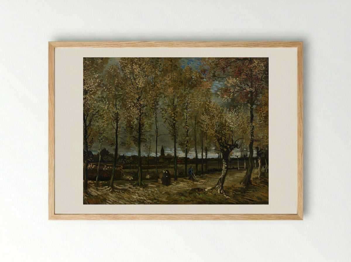 Lane with Poplars near Nuenen - Vincent van Gogh - Framed Print Wood