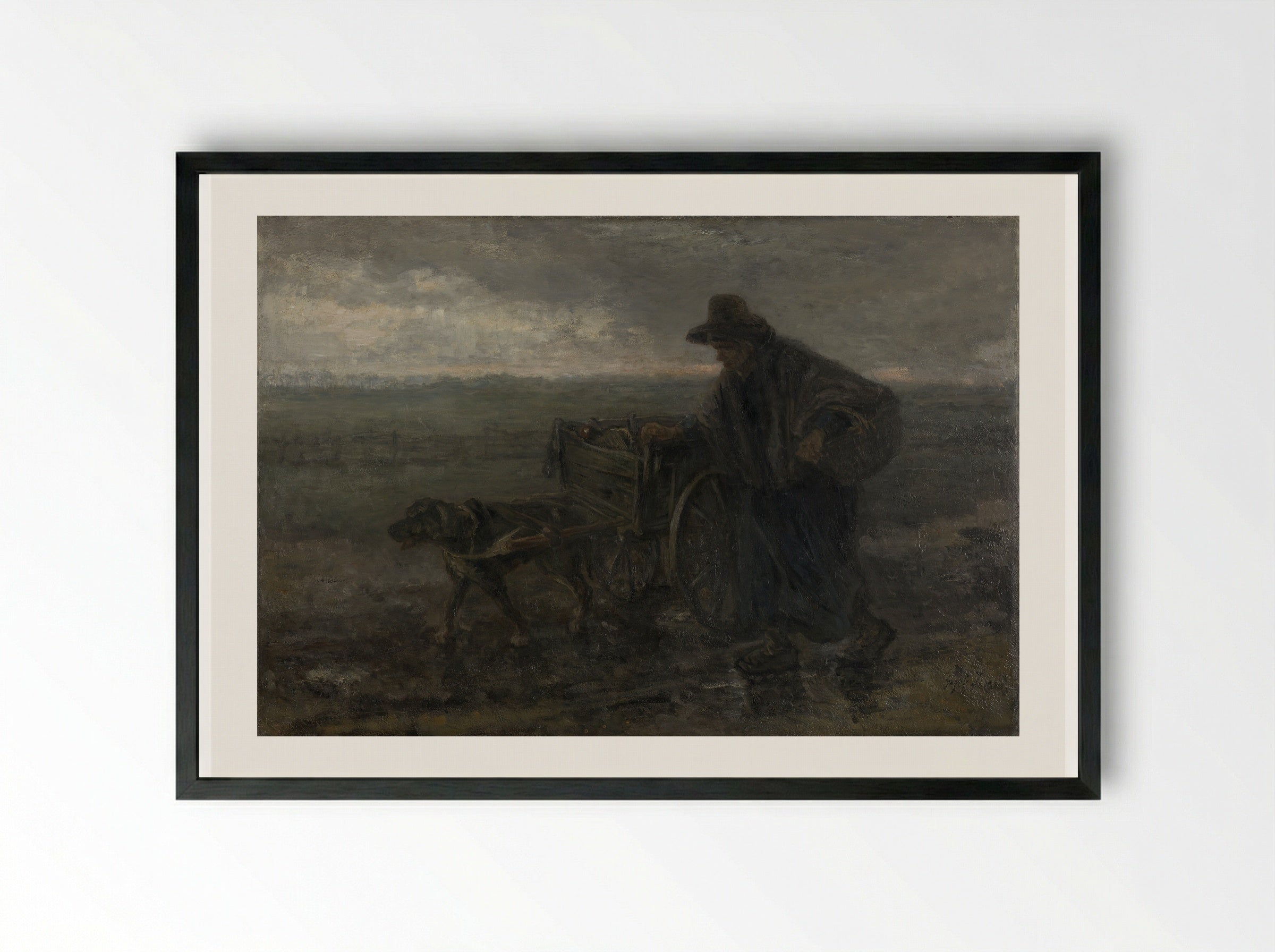 Langs velden en wegen (Along Fields and Roads) - Jozef Israëls - Framed Print Black