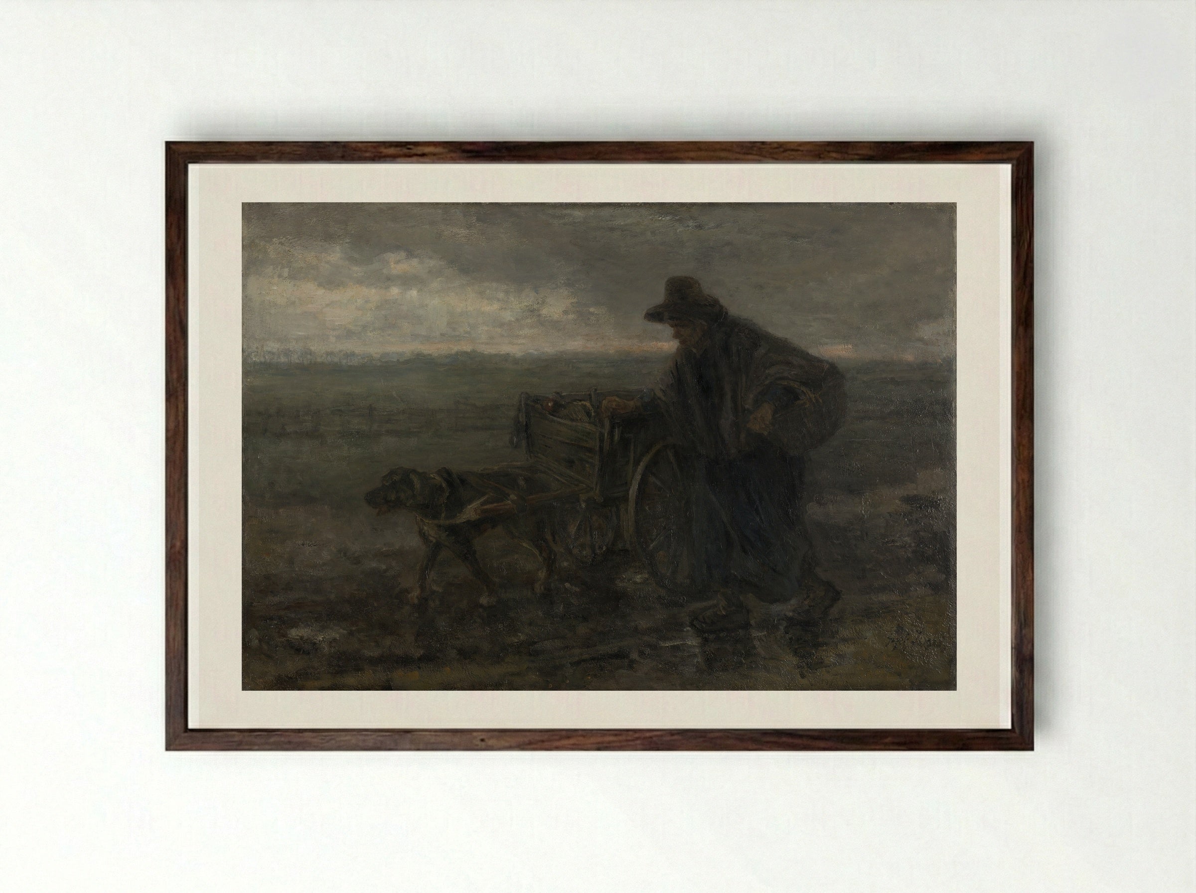 Langs velden en wegen (Along Fields and Roads) - Jozef Israëls - Framed Print Dark Wood