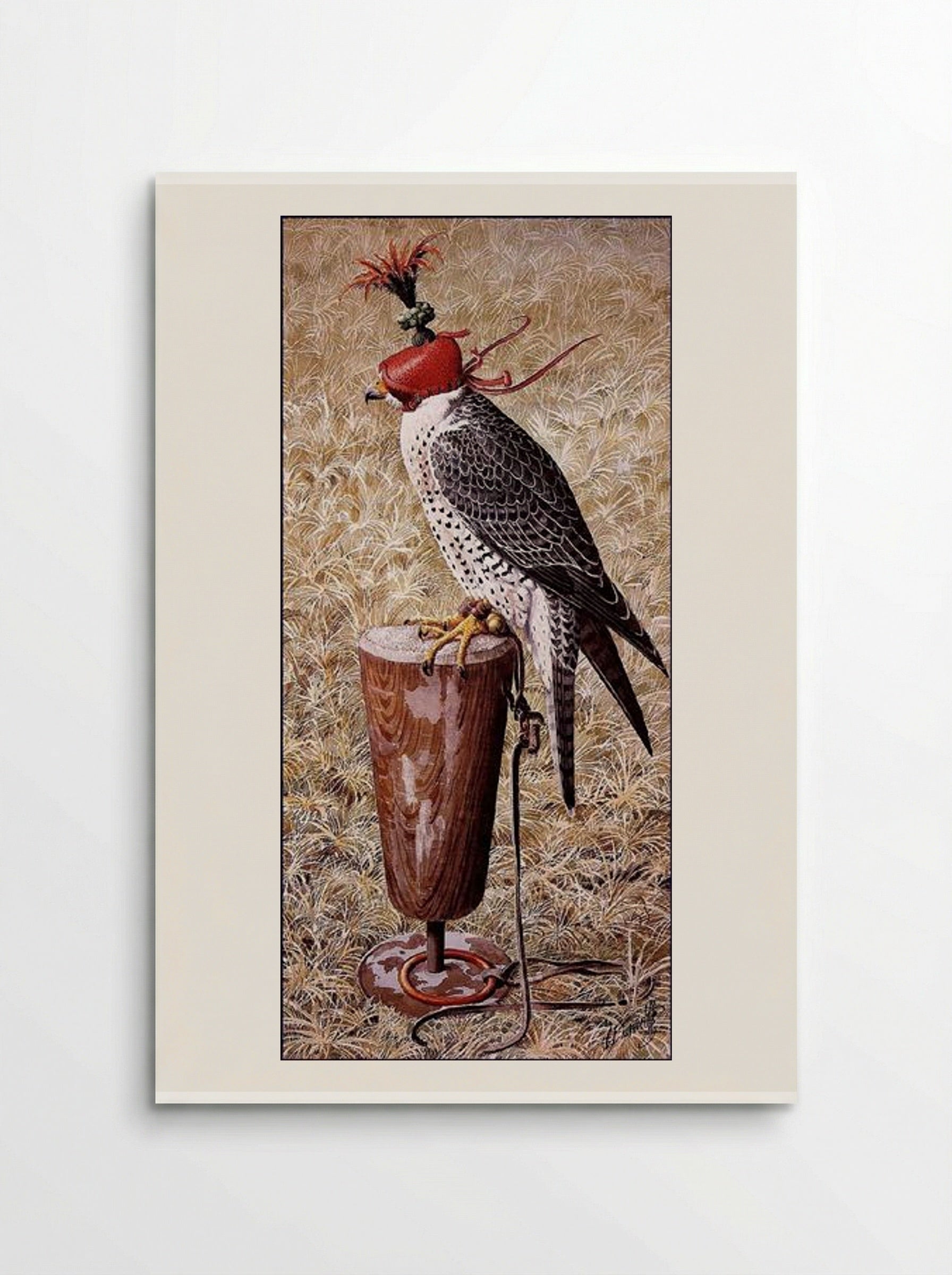 Lanner Falcon on a Block - Charles Tunnicliffe - Poster