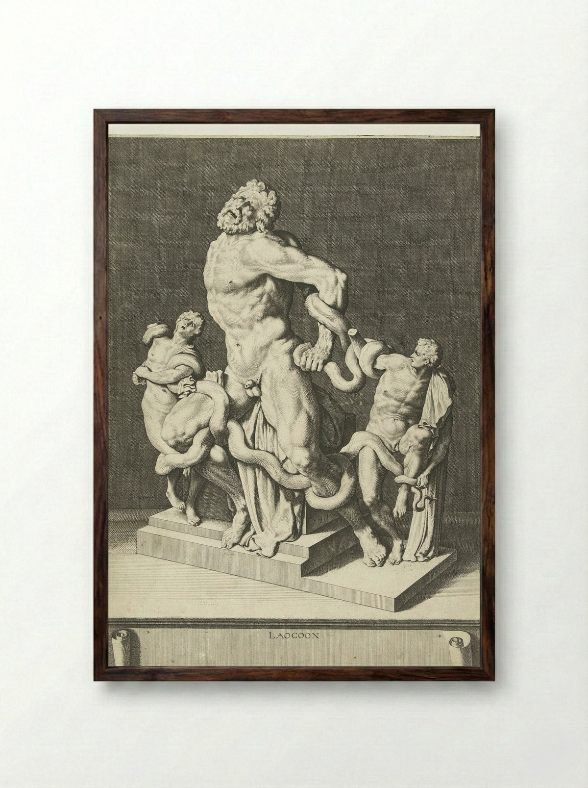 Laocoön - Jacques de Gheyn III - Framed Print Dark Wood