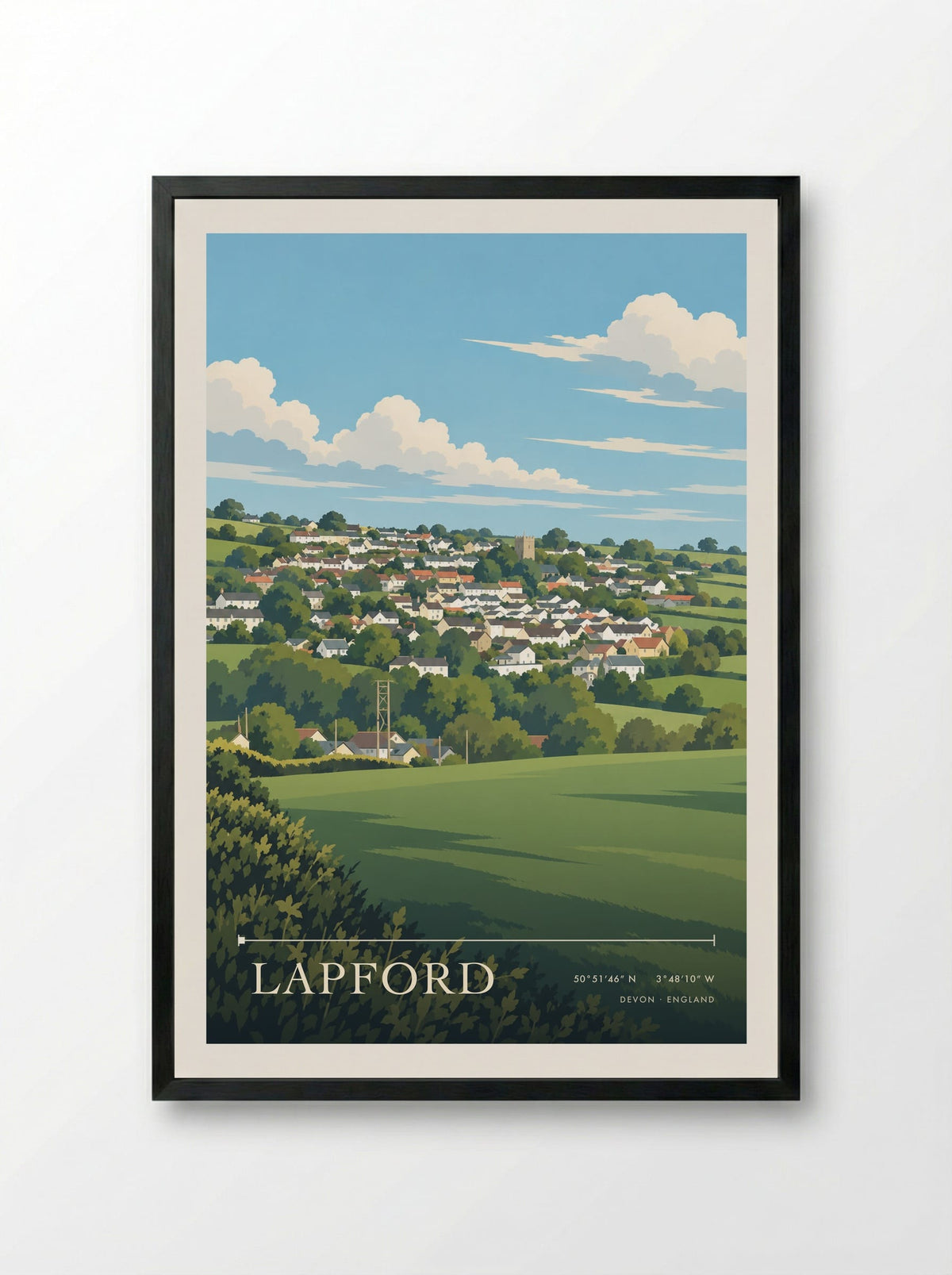 Lapford, Devon | Travel Poster - Framed Print Black