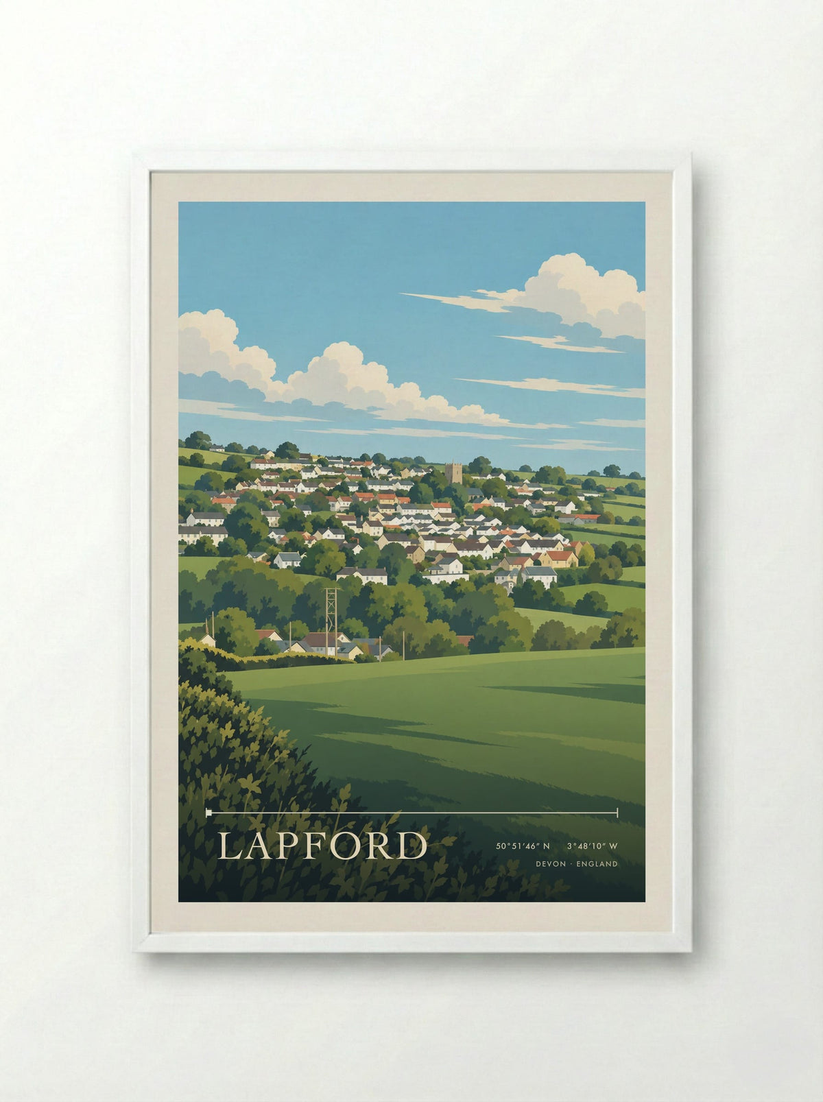 Lapford, Devon | Travel Poster - Framed Print White
