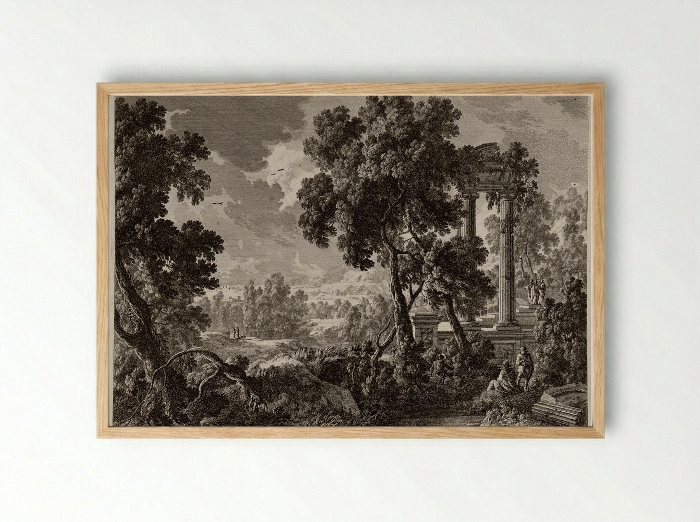 Large Baroque Landscape - Nicolas Perelle - Framed Print Wood