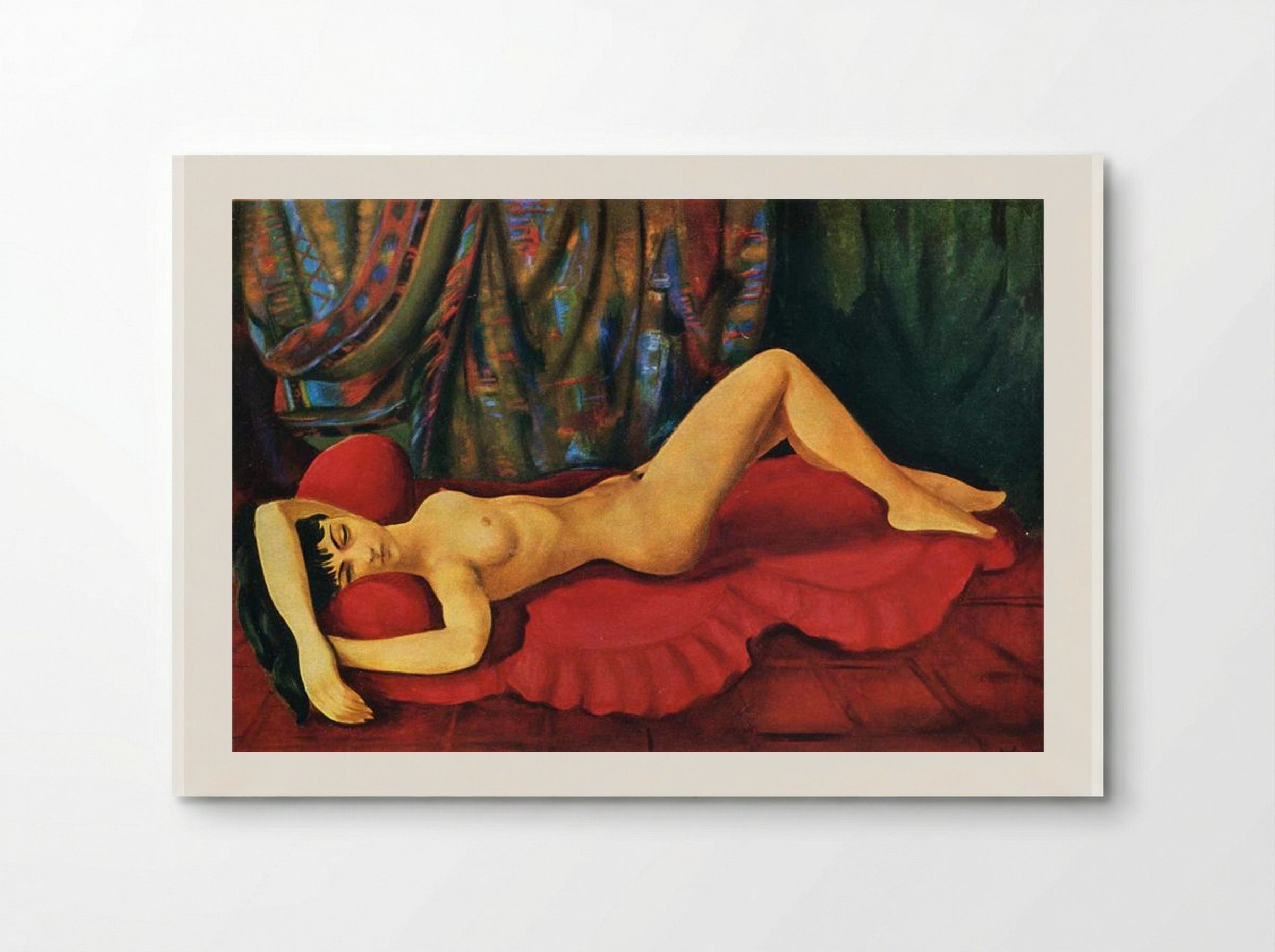 Large Nude Josan on Red Couch - Moïse Kisling - Poster
