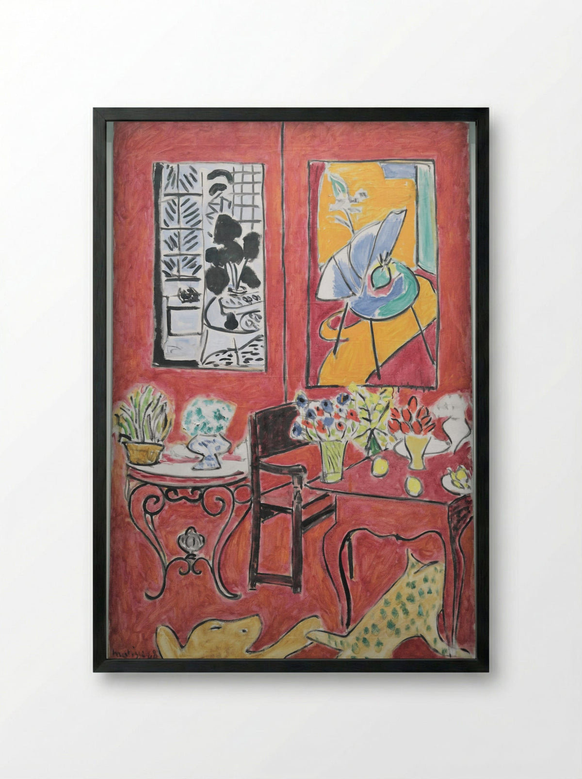 Large Red Interior - Henri Matisse - Framed Print Black
