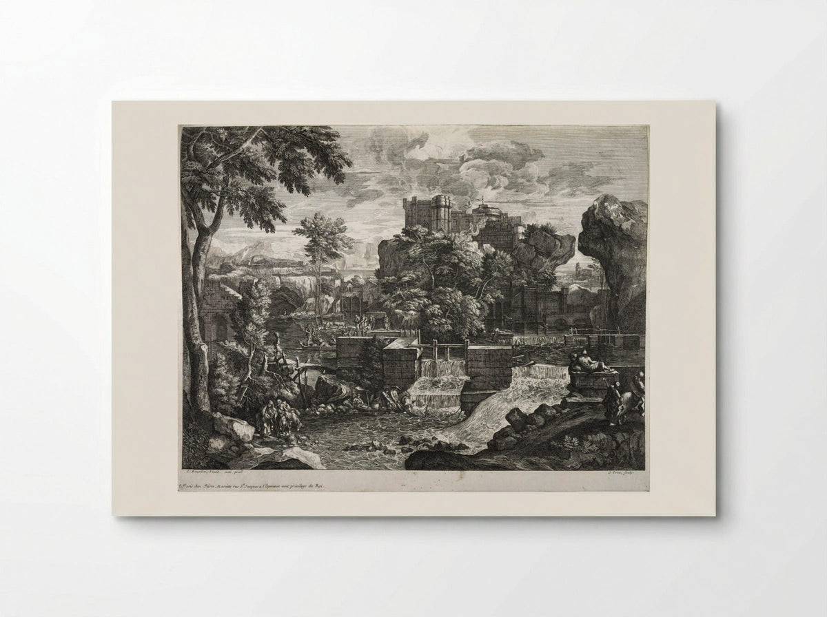 Large Rocky Landscape (with Flight into Egypt) - Jacques Prou - Poster