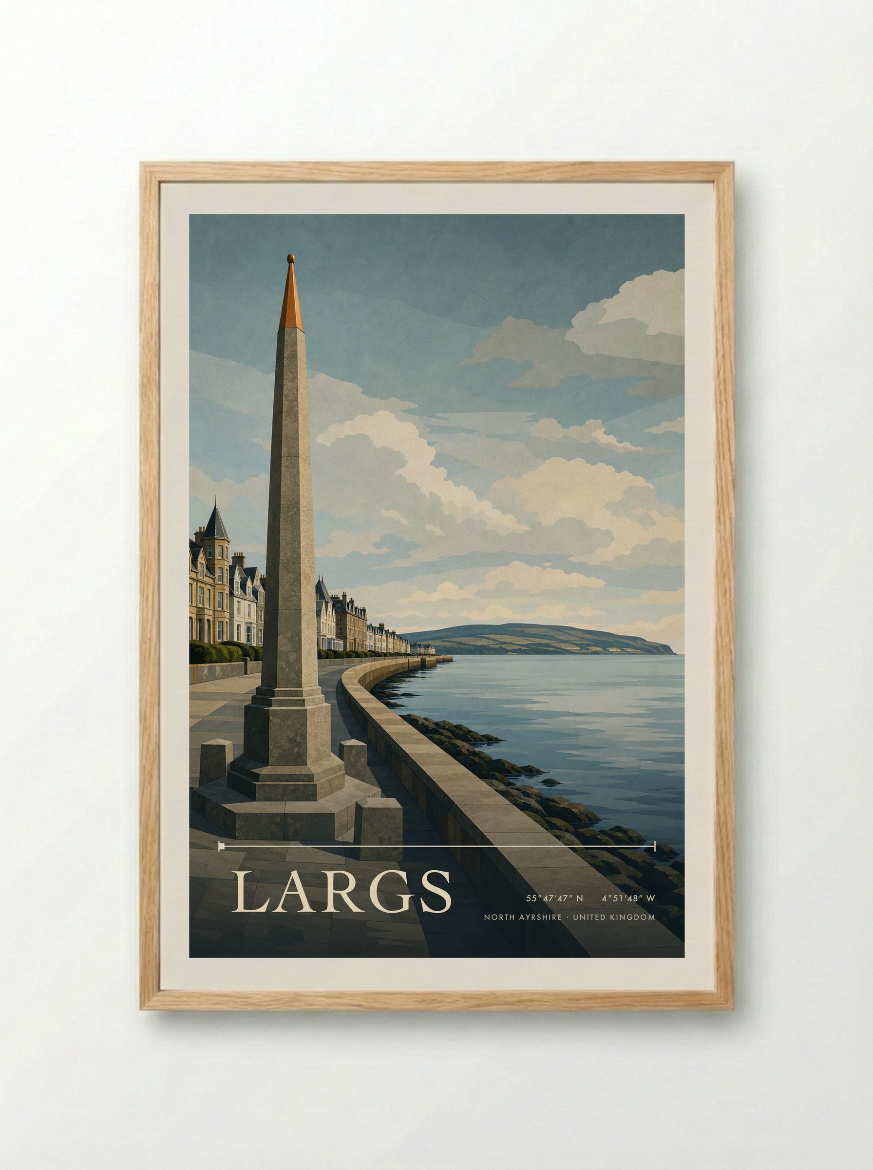Largs North Ayrshire United Kingdom Travel Poster - Framed Print Wood