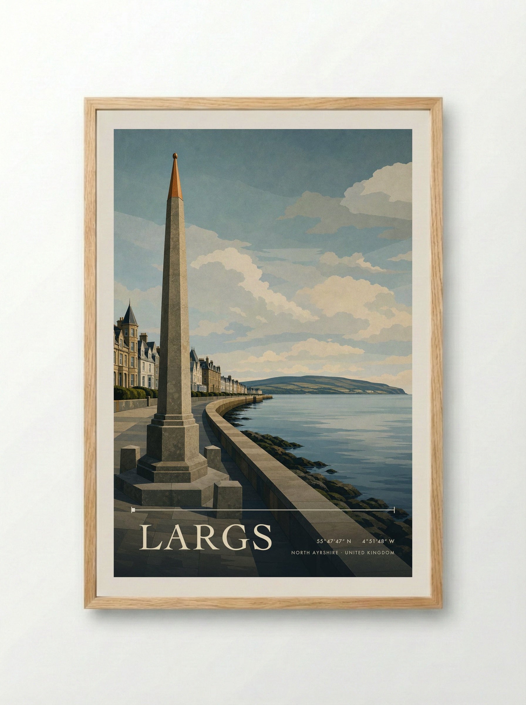 Largs North Ayrshire United Kingdom Travel Poster - Framed Print Wood