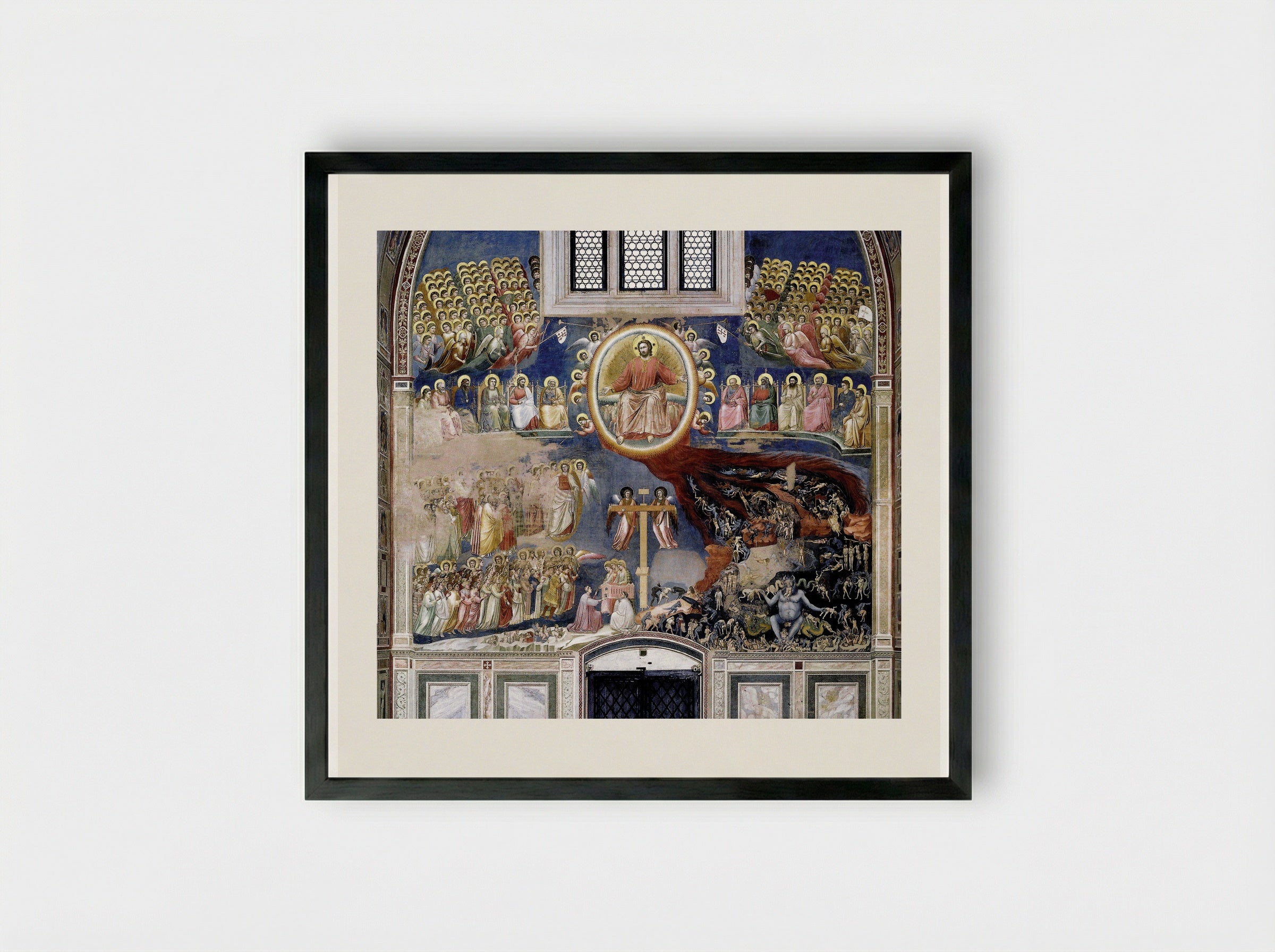 Last Judgment - Giotto di Bondone - Framed Print Black