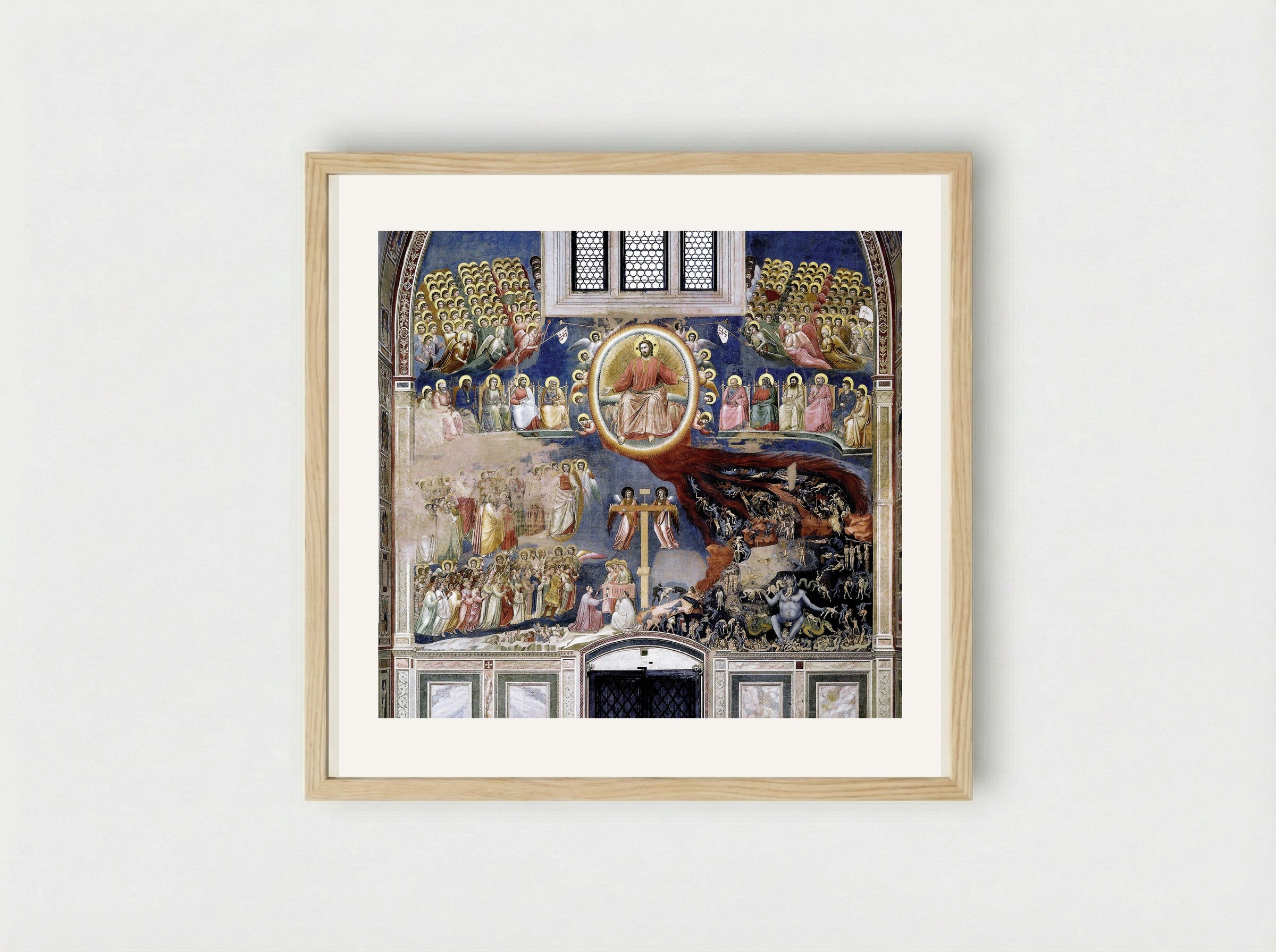 Last Judgment - Giotto di Bondone - Framed Print Wood