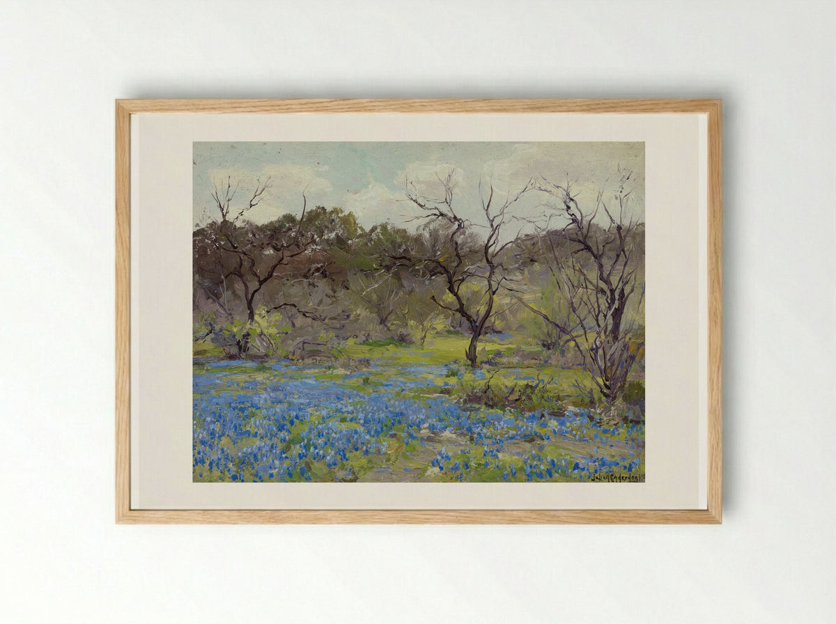 Last Rays of Sunlight, Early Spring in San Antonio - Robert Julian Onderdonk - Framed Print Wood