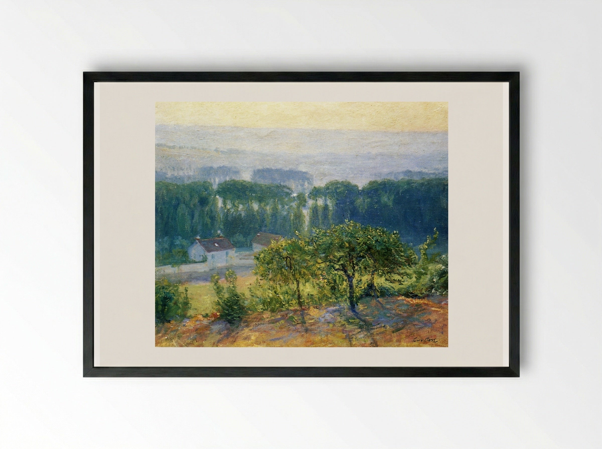 Late Afternoon Giverny - Guy Rose - Framed Print Black