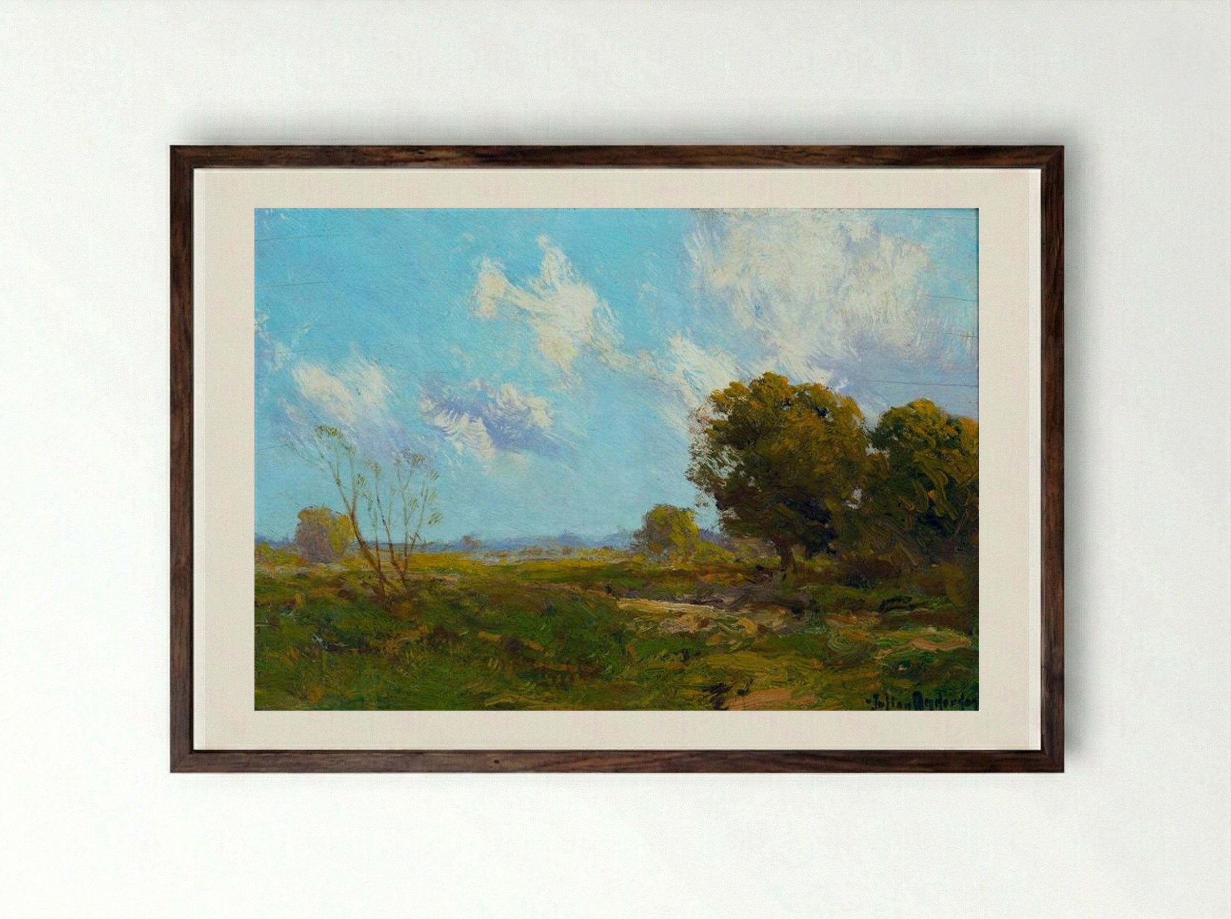 Late Afternoon - Robert Julian Onderdonk - Framed Print Dark Wood