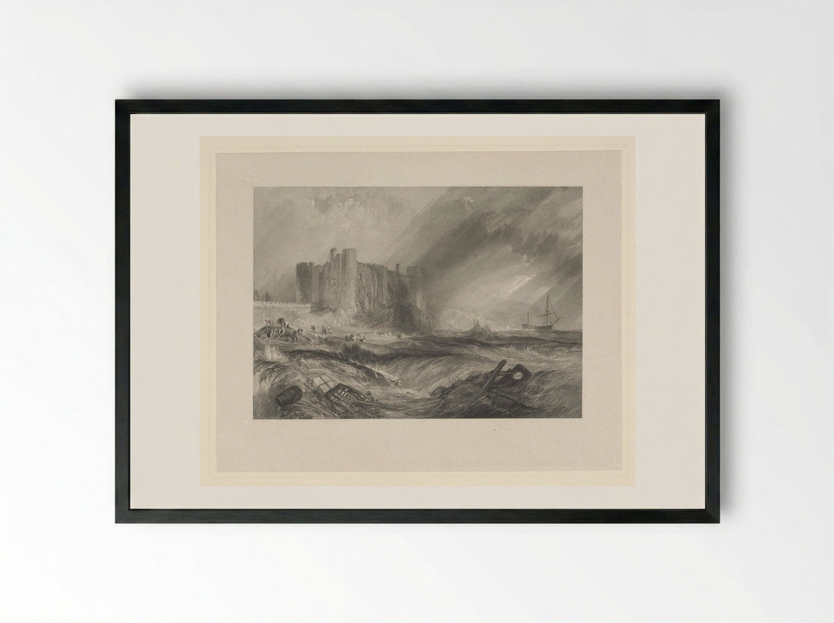 Laugharne Castle - John Horsburgh - Framed Print Black