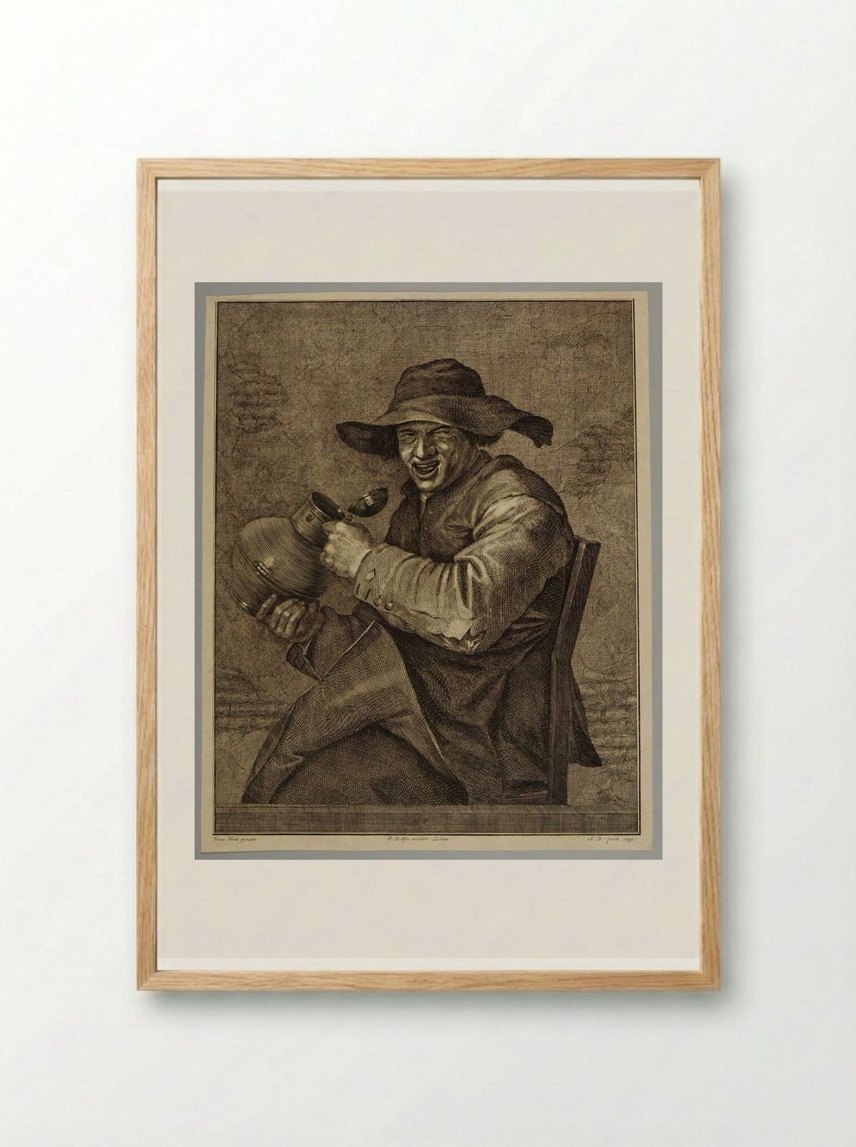 Laughing Peasant - Abraham Delfos - Framed Print Wood