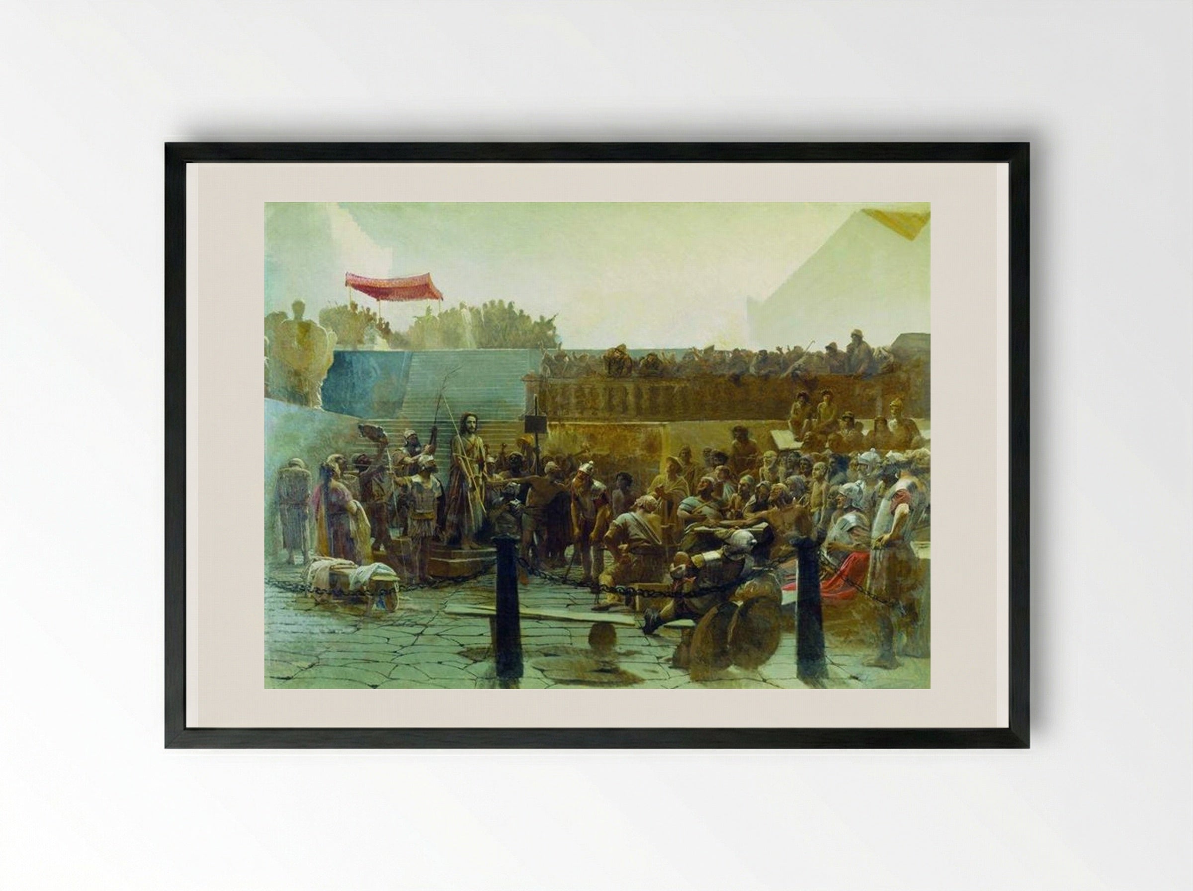 Laughter (Hail, King of the Jews) - Ivan Kramskoy - Framed Print Black