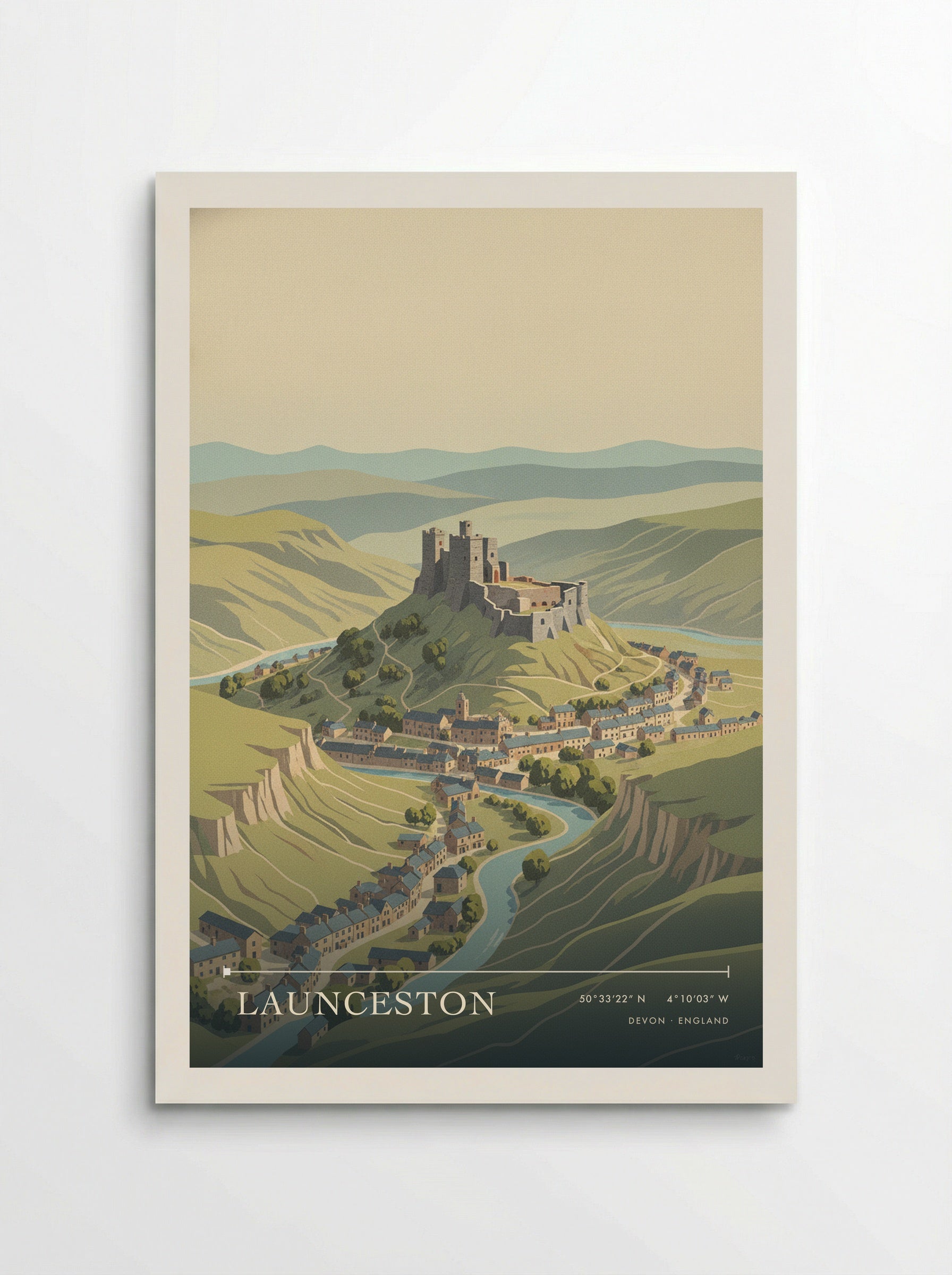Launceston Devon England Travel Poster - Poster