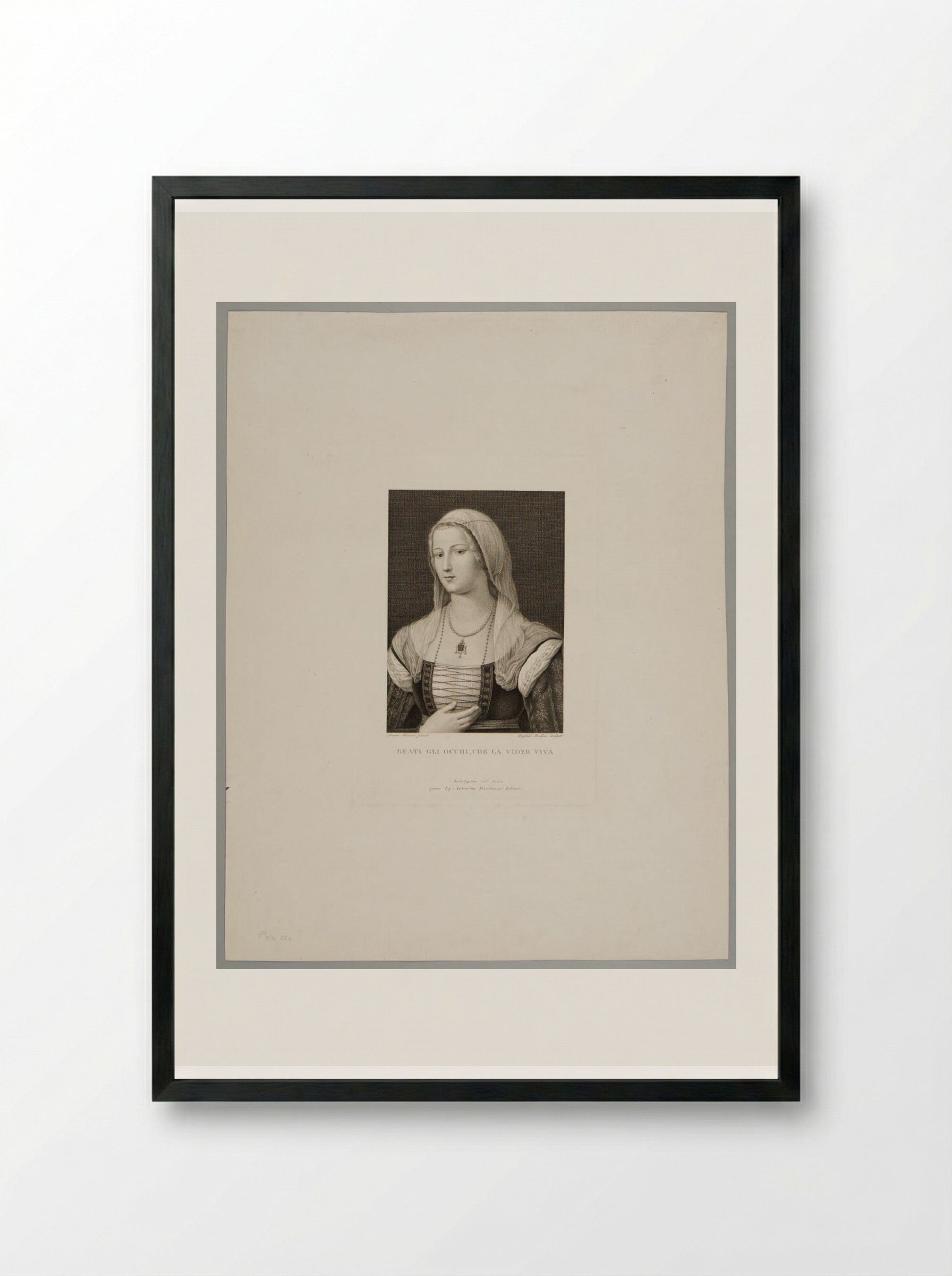 Laura - Raphael Morghen - Framed Print Black